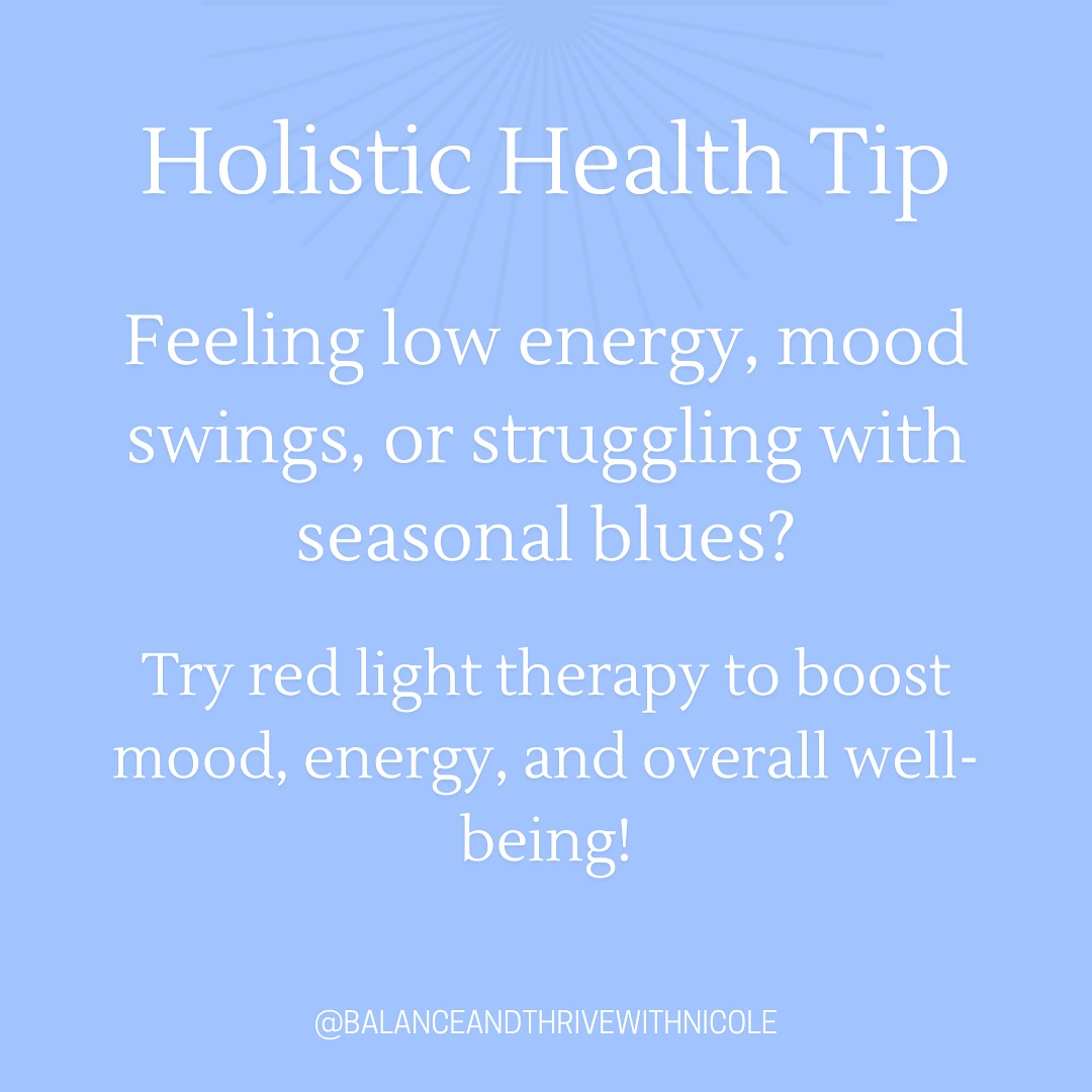 Did you know red light therapy can be a game-changer for your health? 🌞 This innovative, non-invasive treatment uses low wavelengths of red and near-infrared light to penetrate the skin and support your body on a cellular level. It’s like giving your cells a recharge, enhancing energy production, reducing inflammation, and improving your overall vitality.
For those struggling with seasonal affective disorder (SAD) or winter blues, red light therapy can be especially helpful. Exposure to natural light diminishes in colder months, disrupting your circadian rhythm and lowering serotonin levels. Red light therapy mimics sunlight’s positive effects, helping regulate your sleep-wake cycle and boosting your mood.
But the benefits don’t stop there:
✨ Supports Skin Health: Promotes collagen production for smoother, clearer skin.
✨ Relieves Pain & Inflammation: Helps with joint pain, arthritis, and muscle recovery.
✨ Boosts Circulation: Enhances blood flow, supporting cellular repair.
This holistic therapy is safe, soothing, and accessible—you can even find devices to use at home!
Have you tried red light therapy? Let me know in the comments!
#RedLightTherapy #HolisticHealing #SeasonalDepressionRelief #NaturalEnergyBoost #WellnessJourney #CircadianRhythmBalance #HealingWithLight