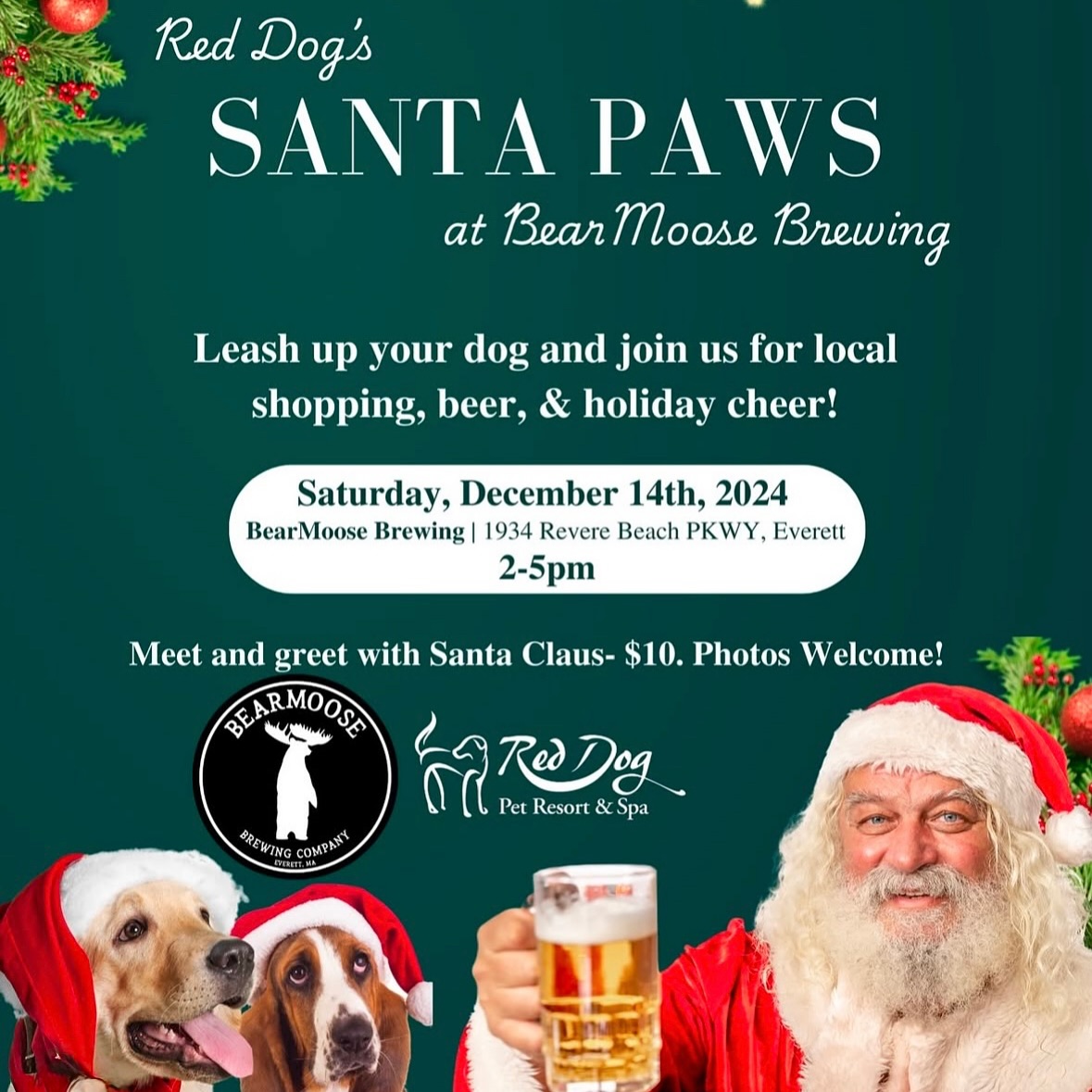 We would be thrilled if you could join us for some holiday cheer and bring your adorable furry friends along to take pictures with Santa Claus!