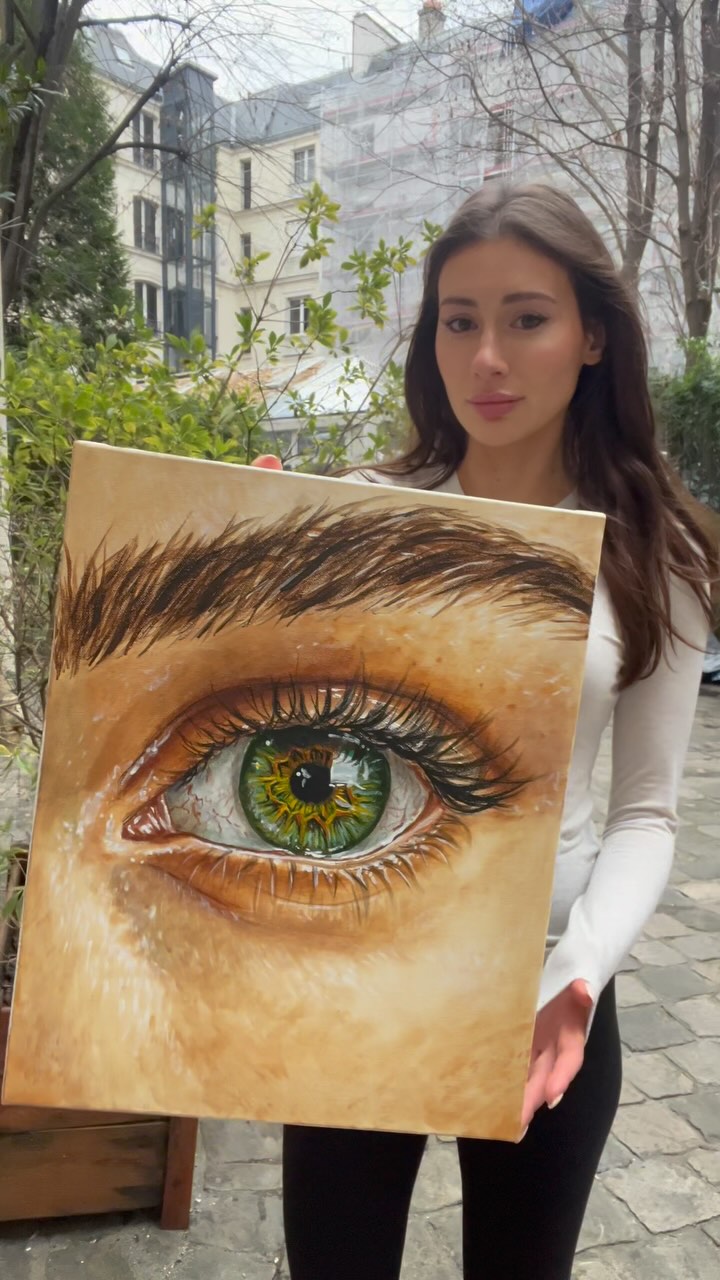 Qui a les yeux de cette couleur ?? #acrylicpainting #artgallery #frenchartist #portraits #artcollector #arts #canva #artist #art #eyes