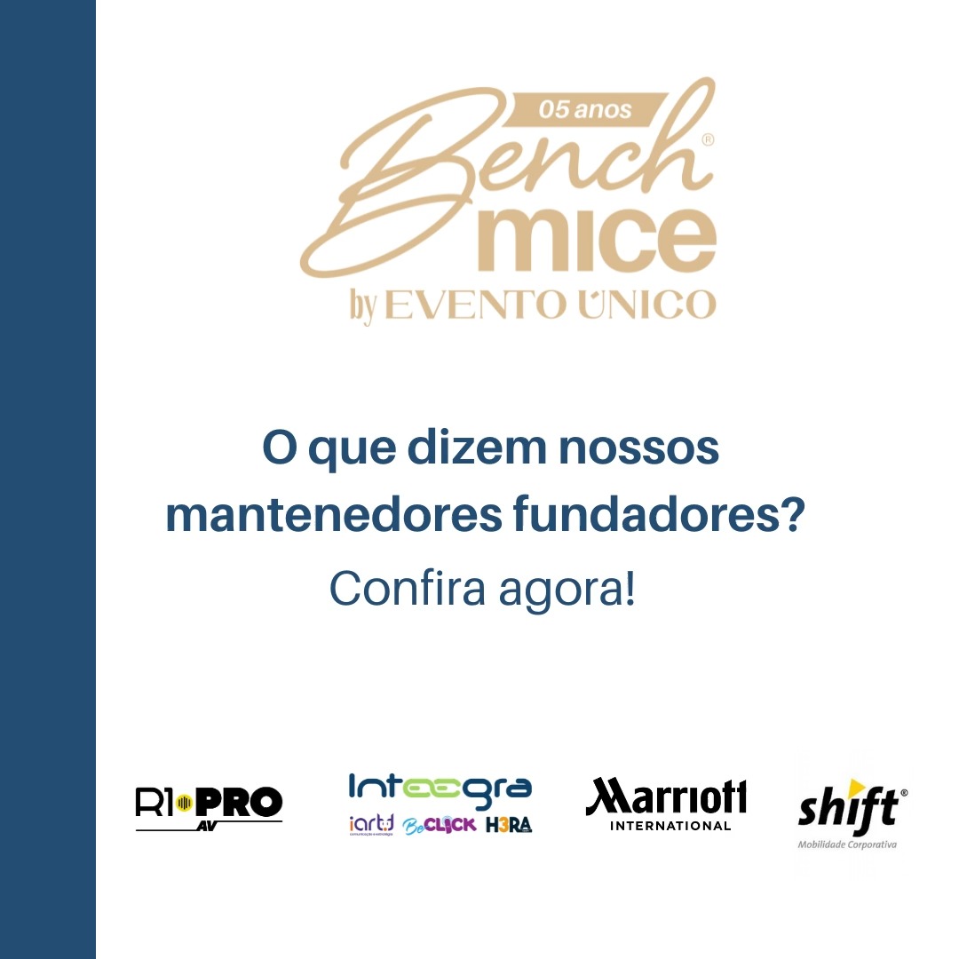 🎈 BenchMICE 5 anos 🎈
Há 5 anos a comunidade BenchMICE nascia com o apoio de 4 empresas que acreditaram no nosso propósito!
@marriottintl @r1audiovisual @inteegratec @shiftmobilidade sem vocês não teríamos chegado até aqui.
Durante estes anos crescemos juntos e contribuímos com o desenvolvimento contínuo do Gestor de Eventos através de conteúdos educacionais de valor, benchmarking de boas práticas, colaboração genuína entre os seus membros e mantenedores.
Ao longo dos anos outros parceiros chegaram e hoje somos mais de 10 empresas firmes em tornar o mercado MICE mais justo e produtivo.
Confira o que dizem nossos mantenedoras fundadores e assista a retrospectiva dos 5 anos de atividades acessando o link na Bio e celebre conosco este projeto de sucesso!
Mantenedores:
@r1audiovisual
@inteegratec
@marriottintl
@hubdmcoficial
@esgpulse
@malaimansoresort
@shiftmobilidade
@costabravatravelevents
@cadacantogastronomiasp
@samsara.arte.custom
@oricasting
#eventoscompropósito #eventoscorporativos #eventounico #benchmice #nossomosomercado #profissionaldeevento #eventosestrategicos #MICE #branding #EventosDeSucesso #Eventos #benchmarking