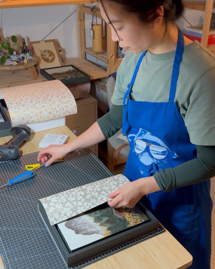 I know some artists like to leave the framing and mounting to the professionals, but I quite enjoy the craft and meditative process of “finishing” my pieces of art after the painting part ☺️
This original piece is sold but I offer prints and canvas prints of her. Tap pics for links ✨
#artcollector #artmeditation #framingart #inherstudio