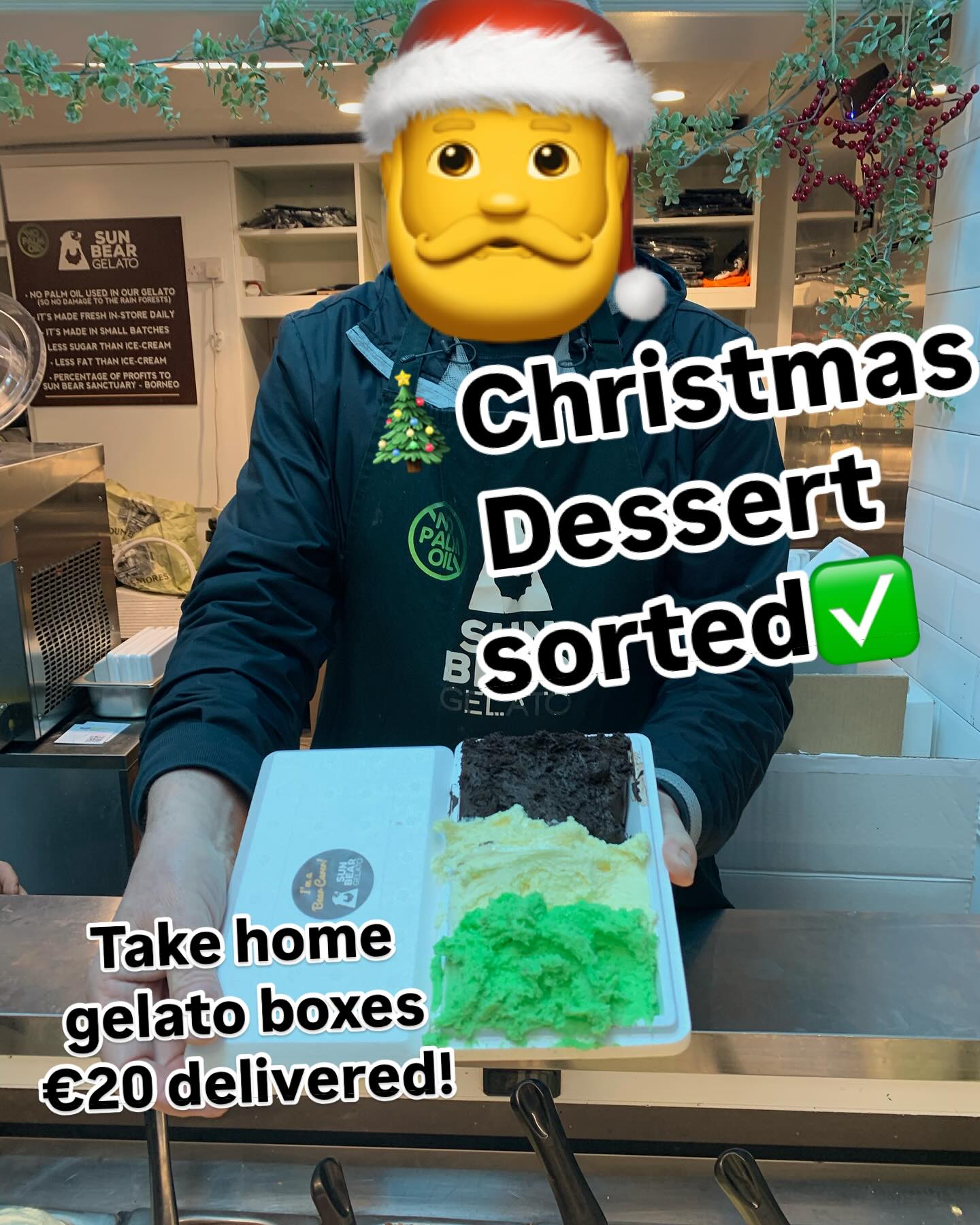 The generous folks @sunbeargelato are donating ALL sales today to @evesdreamtowalk 💖 Including the fab 3 flavour take home boxes. Only €15 in store/€20 delivered. Will stay fresh till Christmas Day, dessert sorted ✅🎄 DM @sunbeargelato to get your order in!
