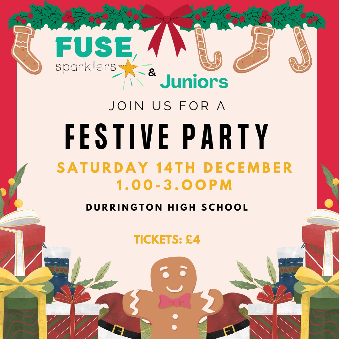 🎉All FUSE Sparklers and Juniors are invited to attend our Festive Party on Saturday 14th December🎉
Booking forms have been sent via email or contact us directly to book!!
We look forward to seeing you 💚
#fusetheatreartscollective #fuse #theatre #arts #dance #performingarts #christmas #festiveparty #festivefun #worthing #westsussex