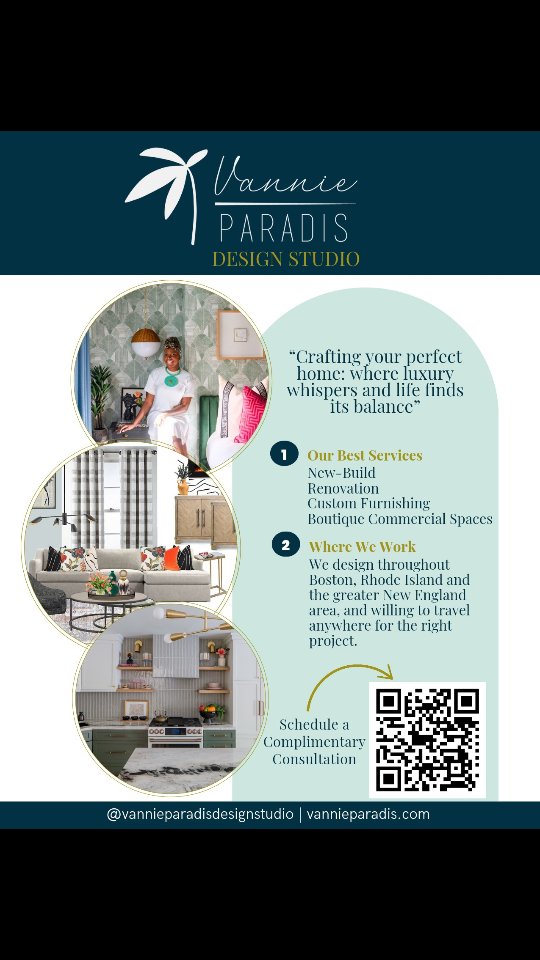 It's time!!!!
Join us at booth 406 tomorrow! We are offering 25% off of our Initial Design Consultation and our Expert Design Consultation to the first 10 conference attendees who sign up.
Don't forget to submit your problematic room for our lives expert design advice at the conference. Link in bio.
#masswomen #masswomenconference2024 #womenconference2024 #masswomen2024 #vannieparadisdesignstudio #womensconference ##bostonbusinesswomen #bostonconventioncenter #interiordesign #homedesign #luxurioushome #highendhomes #luxuryproperties #vacationhomes #newenglandhome #kitchendesign #luxurybathroom #vannieparadis