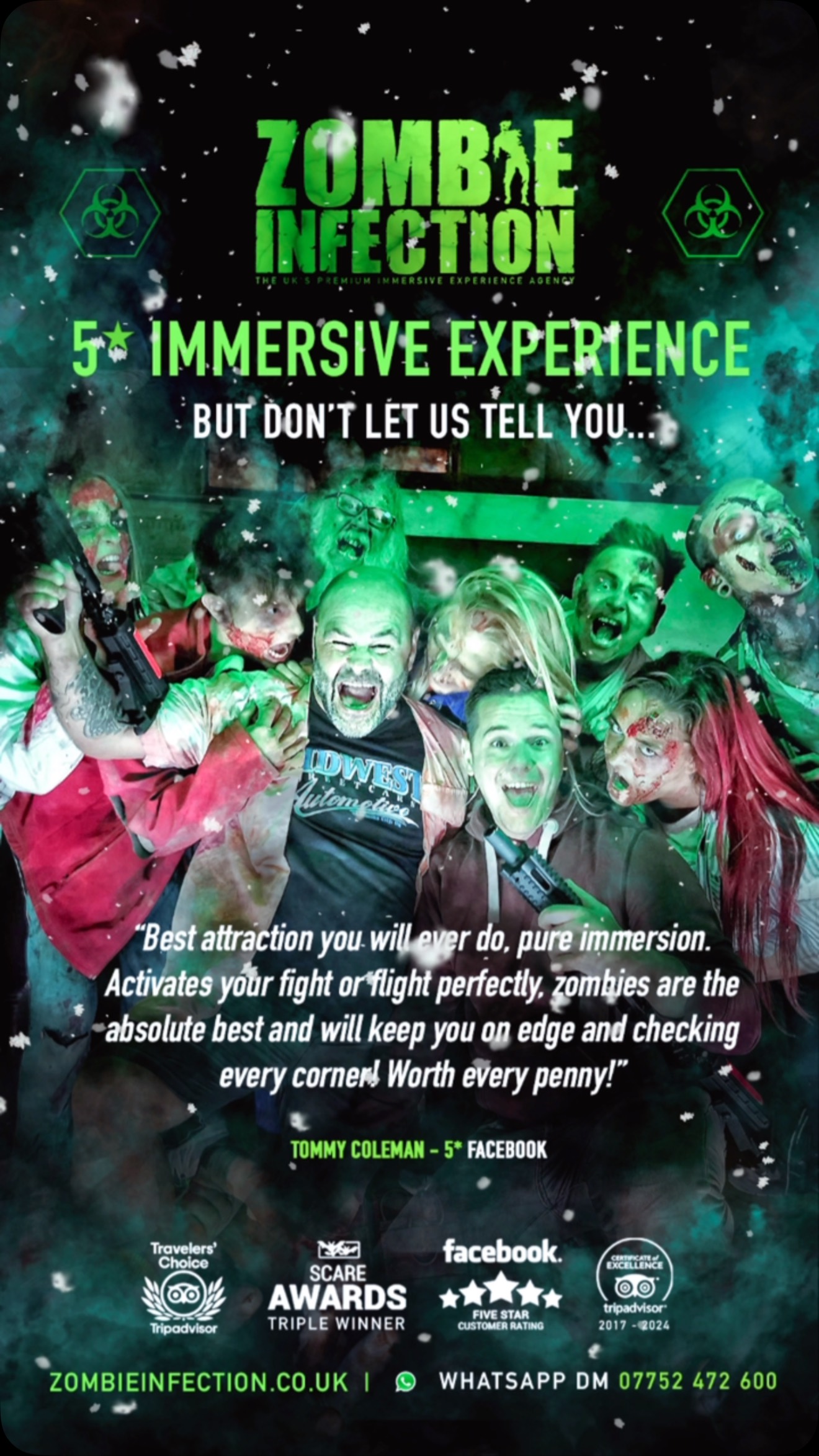 🧟♂️ Zombies, M17 Battle Rifles, 2 hours, in huge abandoned buildings…
What more could you want as an experience in 2025 AND you can get £40 off in our Christmas deal for two!? 👀
Get somebody an unforgettable gift this Christmas the gift of a zombie eating them alive… just look what we have in store!
☑️ Chapter 1 - Sheffield - this abandoned factory awaits only the bravest and fittest survivors! New and final 2024 date is now LIVE on the website! https://bit.ly/ZIFactory2
☑️ Chapter 2 - Nottingham - the virus evolves and infects a local village in this huge forest! https://bit.ly/ZIForest2
☑️ Chapter 3 - Portsmouth - you’ll become criminals and have to escape underground tunnels! https://bit.ly/ZIFort
☑️ Chapter 5 - Yeovil - battle the undead in this aircraft graveyard! https://bit.ly/ZIHanger
☑️ Chapter 6 - Nottingham - the jail will have you fight alongside ‘Mad Max’ style rebels! https://bit.ly/ZIJAIL
☑️ Chapter 7 - Dorchester - the prison is where our saga comes to an end with a bang and brains! https://bit.ly/ZIPrison
www.zombieinfection.co.uk or email info@zombieinfection.co.uk if you have a private party or hire enquiry!
#zombie #zombies #giftsforhim #giftideas #giftcards #experiences #experienceday #experiencedays #28dayslater #giftboxes #giftsforher