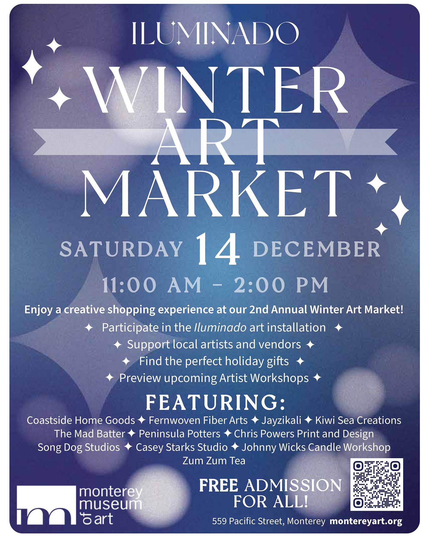 Come find me Saturday from 11-2 at the Monterey Museum of Art for their Winter Art Market.
I will have silks and prints for sale, and will be doing a demo for my upcoming Cyanotype Portrait + Landscape workshop in March.
Thank you @montereyart for hosting!