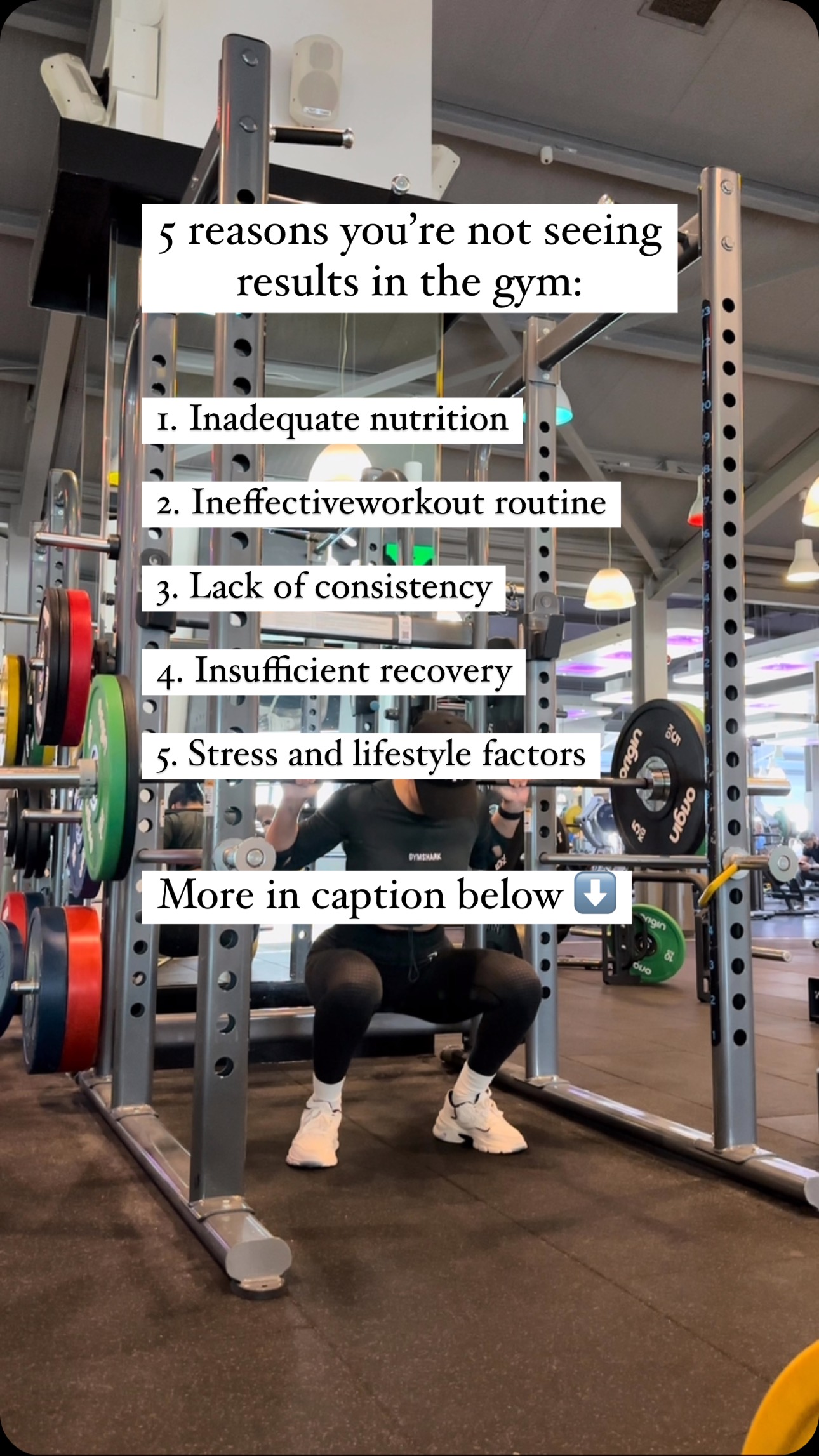 🏋🏻♀️ Not seeing results in the gym can be frustrating, but it’s important to understand that progress takes time and patience. There are several factors that may contribute to this lack of progress:
✨ 1. Inadequate Nutrition: Proper nutrition is essential for fueling workouts and supporting muscle growth and recovery. If your diet lacks essential nutrients or if you’re not eating enough to support your activity level, you may not see the results you desire. A nutrition plan tailored to your specific goals and activity level is crucial for success.
✨ 2. Ineffective Workout Routine: Your workout routine may not be optimized for your goals, or you may not be challenging yourself enough to see progress. Incorporating a variety of exercises, including strength training, cardio, and flexibility work, can help prevent plateaus and stimulate muscle growth. Additionally, ensuring proper form and technique is key to maximizing the effectiveness of each exercise.
✨ 3. Lack of Consistency: Consistency is key when it comes to seeing results in the gym. Skipping workouts or not sticking to your nutrition plan can hinder progress. Establishing a regular exercise routine and making healthy choices consistently over time will yield the best results.
✨ 4. Insufficient Recovery: Recovery is just as important as the workouts themselves. If you’re not allowing your body enough time to rest and recover between workouts, you may experience fatigue, decreased performance, and a lack of progress.
✨ 5. Stress and Lifestyle Factors: High levels of stress, whether from work, relationships, or other sources, can negatively impact your body’s ability to recover and adapt to exercise. Chronic stress can lead to elevated cortisol levels, which may contribute to weight gain and muscle loss. Additionally, poor lifestyle habits such as smoking, excessive alcohol consumption, and lack of sleep can hinder your progress in the gym.
✔️ By addressing these factors and making adjustments as needed, you can overcome plateaus and continue making progress towards your fitness goals. Remember to be patient with yourself and celebrate the small victories along the way.