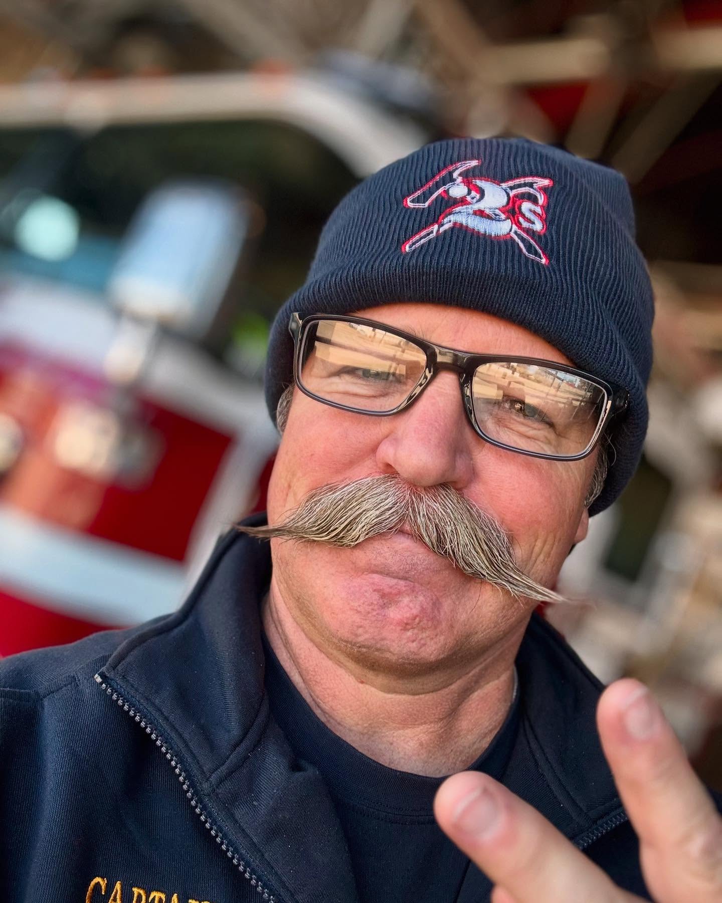 We appreciate Shawnee Fire and we especially appreciate @patrick_of_winsett. Nice beanie and even nicer mustache check out his mustache wax @teamstachefdmoustachewax #shawneefire #mustachewax #supportlocal