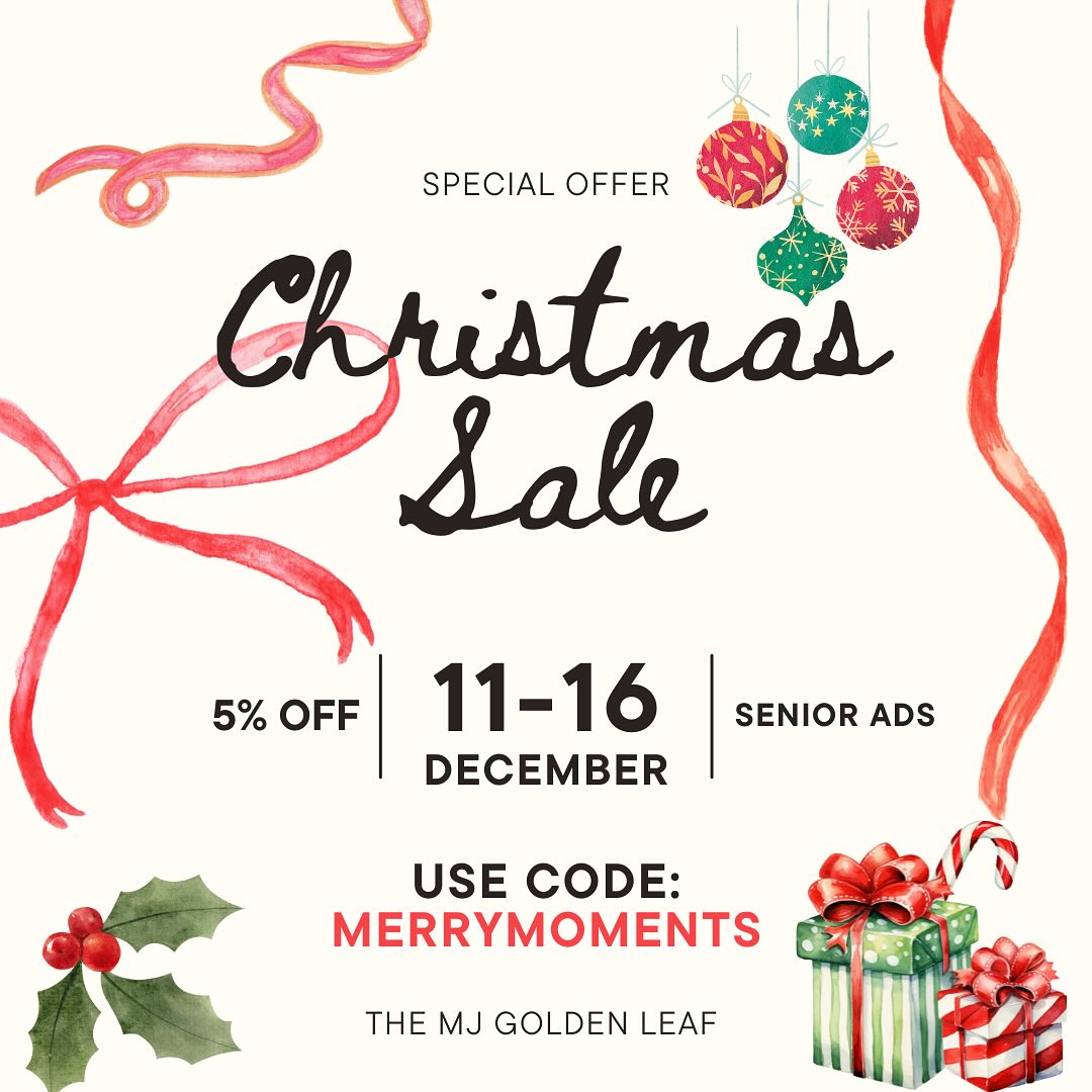 Purchase your senior ads with the discount code before it expires! Happy Holidays MJ!🎄🐻