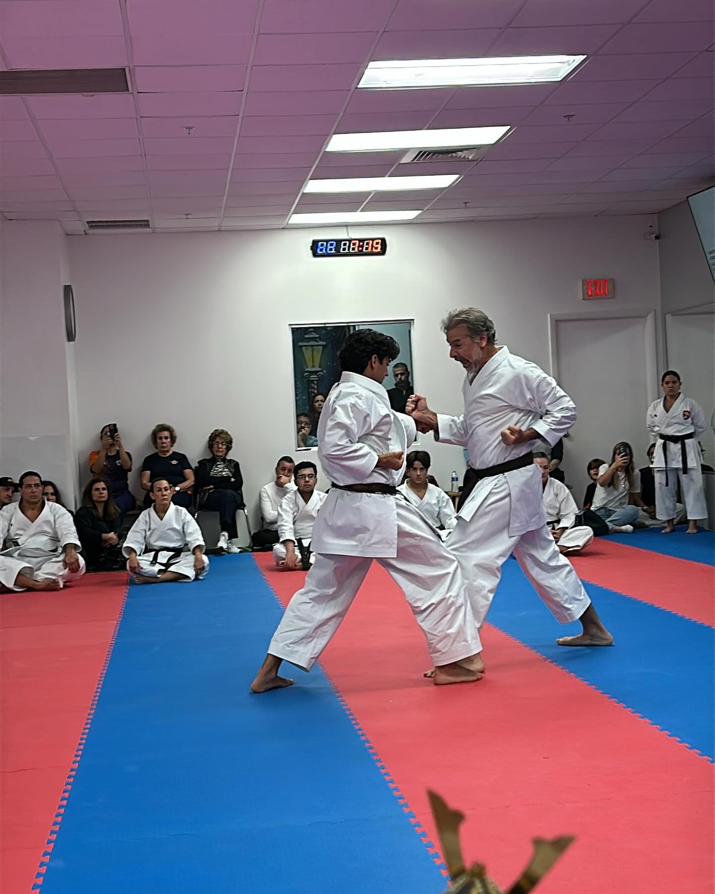 FB live-streaming black belt test. Check it out at USA karate clubs on fb