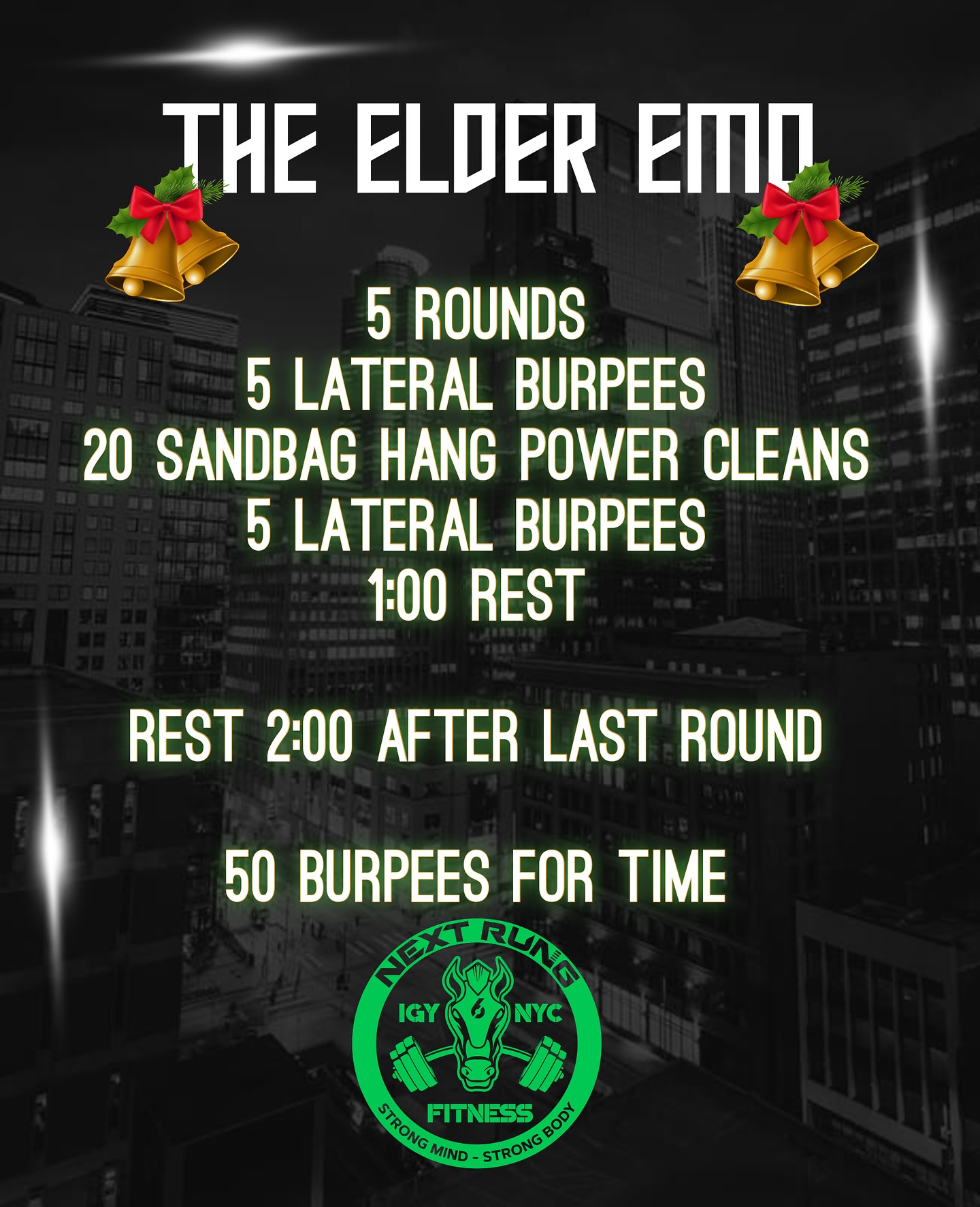 🤘🏼The Elder Emo🤘🏼
BECAUSE IT WASNT A PHASE!
Push yourself each round and try to match your previous round score. Do your best to avoid the negative splits!
Sub in dumbbells or kettle bells if a handled sandbag isn’t available.
#firefighterfitness #igy6 #firstdue #secondtonone #fdny #lieutenant #firefighter #nextrung #strongmindstrongbody #garageworkout #firehouseworkout #functionalfitness #workoutoftheday