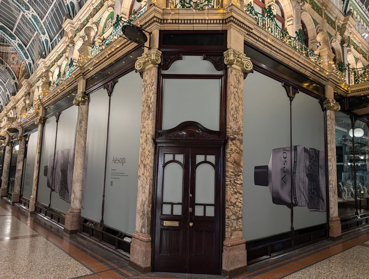 Aesop hoarding windows Leeds