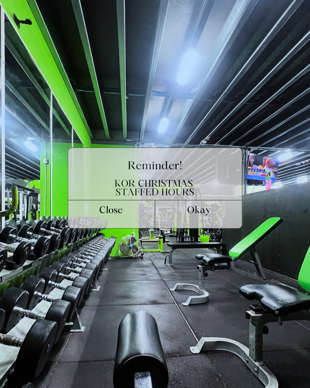 CHRISTMAS STAFFED HOURS 🎄
Please swipe for key dates and staffed hours. Please reach out to us by email (korfitnesshealth@gmail.com)if there’s anything we can help you with. We’ll be a little slower than usual but still quite responsive. For all details on regular staffed hours, membership prices, online sign up & our class timetable please visit our website www.korfitness.com.au.
Have a wonderful Christmas’s & New Year from all of us at KOR Fitness 💚