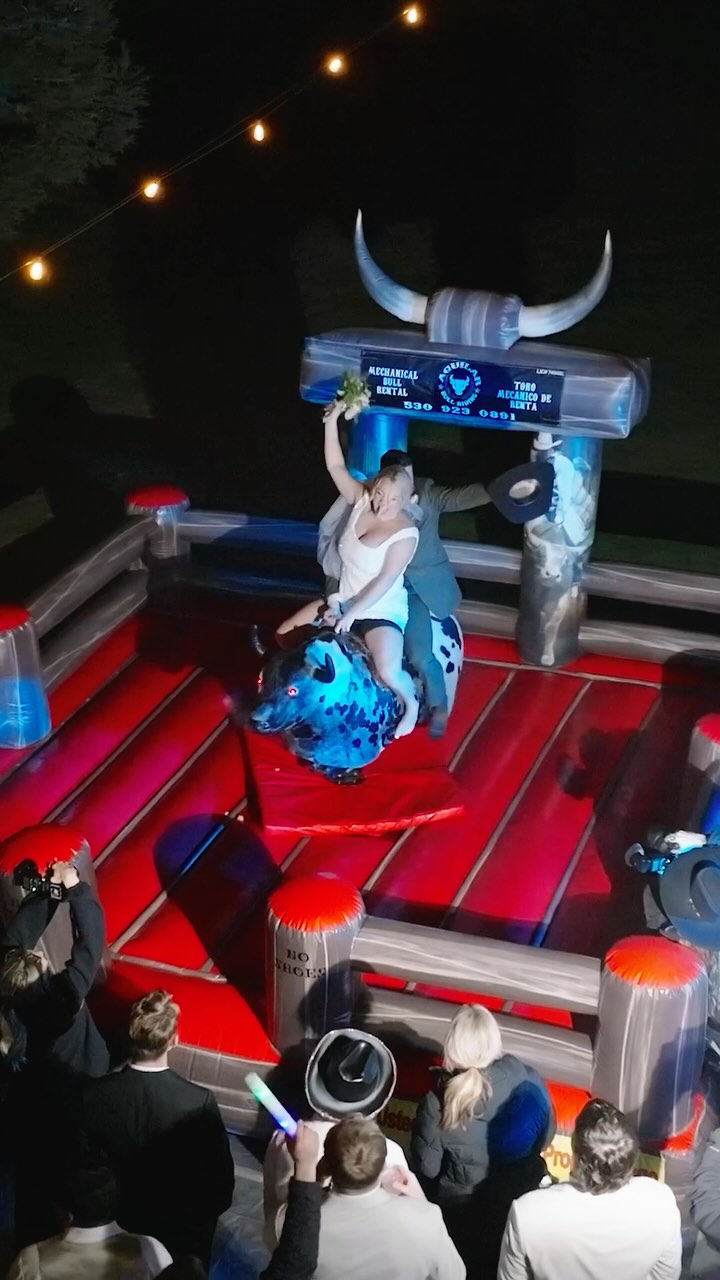 HOWDY PARTNER!!! 🤠
.
Have you ever thought about a mechanical bull for your wedding reception? It provided so much extra fun and a lot of laughs for Victor & Haley’s guests! Not to mention they really know how to throw it down on the dance floor!
.
Venue // @theranch_loneoak
Planning // @trewluvevents
Photo // @bribischofphoto
Film // @jdnkfilms
Florals // @wildly_designed
MUA // @kirsteneleanorbeauty
Dress // @miosabride
Rentals // @celebrationseventrentals
Bull // @aguilarbullriding
Bar // @the_drunken_burro
Bride // @haaaaleey_
Groom // @delossantos_33
.
#westernwedding #westernweddingphotographer #napaweddingvideographer #luxuryweddingvideo #heywildweddings @westernweddingmagazine