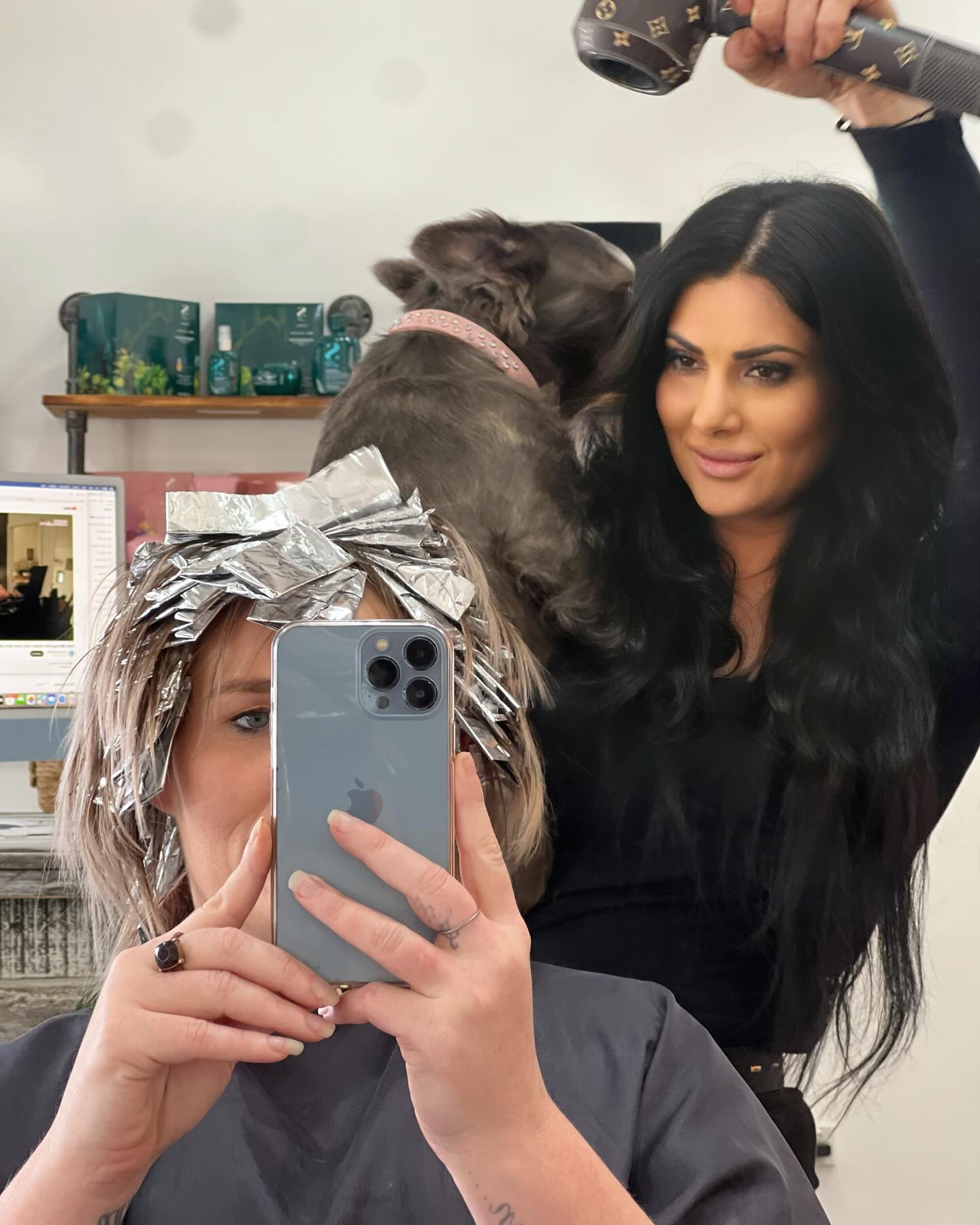 Multitasking at its finest. Does anyone else’s Frenchy like being held like a baby? Mine would sit on my hip all day if she could! …. ❤️Shiloh
*
*
*
*
#fluffyfrenchbulldog #hairsalon #mylittlehelper
#stylist #hairoftheday #hairlove #hairdresserslife #hairart #hairofinstagram #hairdressersofinsta #hairdressersthatslay #salonlife #healthyhair #creativehair #love #worklife #hairsalonadamstownnsw #haircolourist #hairdresser #sucasahairartistry #sucasahair #adamstown #newcastlensw