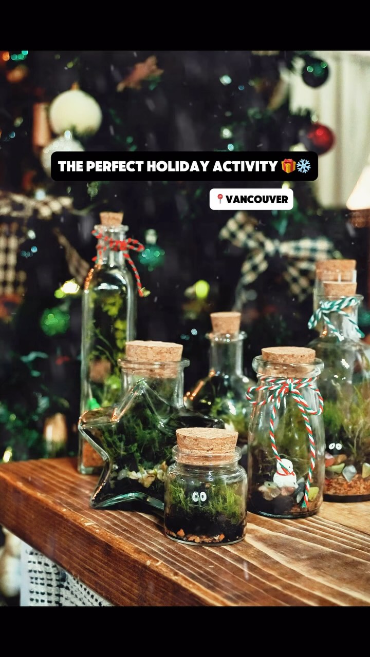 🎄 Handmade Gifts That Keep Growing! 🌿
Looking for a creative, affordable, and meaningful gift idea? 🎁 Our Mossarium Pop-Up is perfect for the holiday season! 🌱 Create a living masterpiece that’s not only budget-friendly ($25-$45) but also a thoughtful gift that grows over time.
✨ Bring your friends or family and enjoy 20-40 minutes of fun, crafting your own unique mossarium.
🎟️ $10 ticket applies toward your purchase + 10% off!
📅 December 22nd | 2-6 PM
📍 Oasis Terrarium Studio
Limited spots, first come first served! Don’t miss this festive, hands-on experience!
#terrariumworkshop #diyterrarium #vancouver #plantlovers #christmas #christmasgifts #weekendevents #popupevent