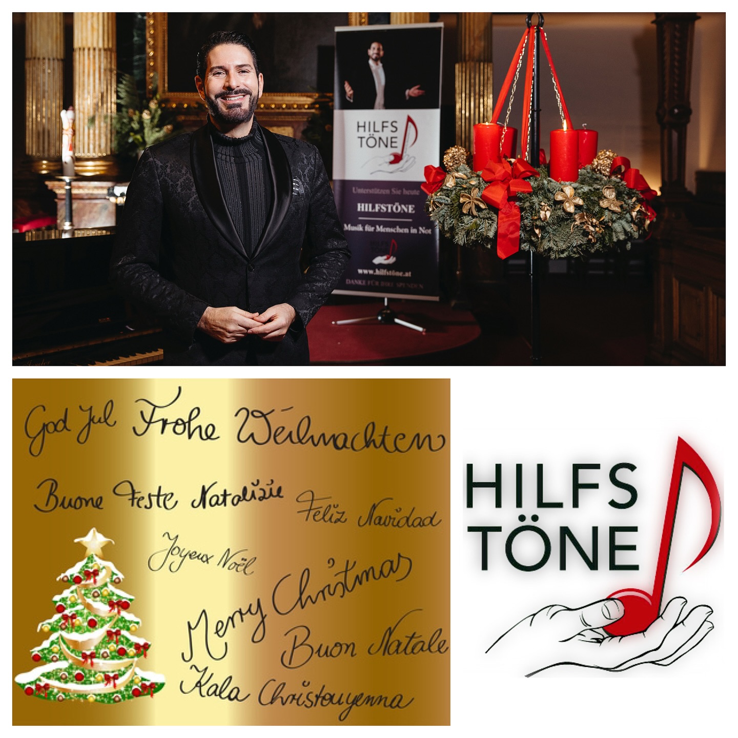 Die HILFSTÖNE und ich wünschen allen Partnern, Interessentinnen und Spendern von Herzen Frohe Weihnachten 🎄 danken für Ihr Vertrauen und die großzügige Unterstützung 🤝 DANKE 🫶 @hilfstoene @Clemens Unterreiner @marelize.gerber #ClemensUnterreiner #charitygentleman #hilfstoene #musik #news #kultur #benefiz #OperaNews 📸©️CU | Wiener Staatsoper Michael Pöhn | OBG