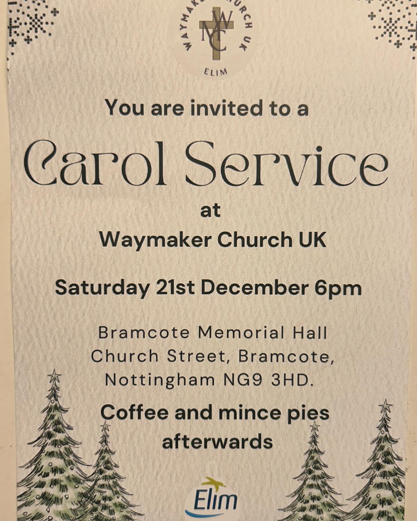 Waymaker Church UK Carol Service this evening at 6pm! See you there!
www.waymakerchuchuk.com
#christmas #carolservice #nottingham #welcome