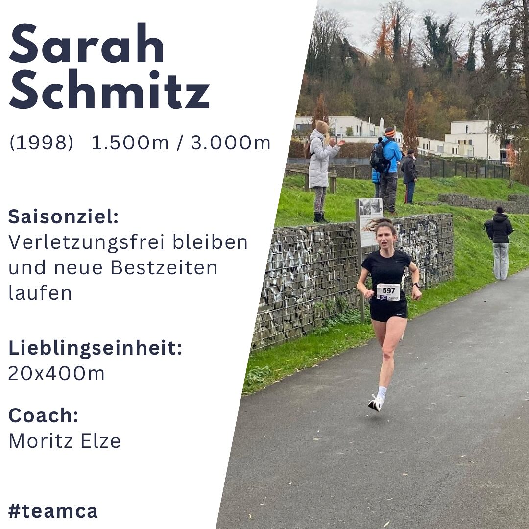 Another fast girl from our successful running group 🏃♀️
Personal bestes:
1.500m 4:21.62
3.000m 9:27.69
Let‘s go Sarah! 💙🩶
#teamca #running #middledistance #faster #higher #further #together #1500m #3000m