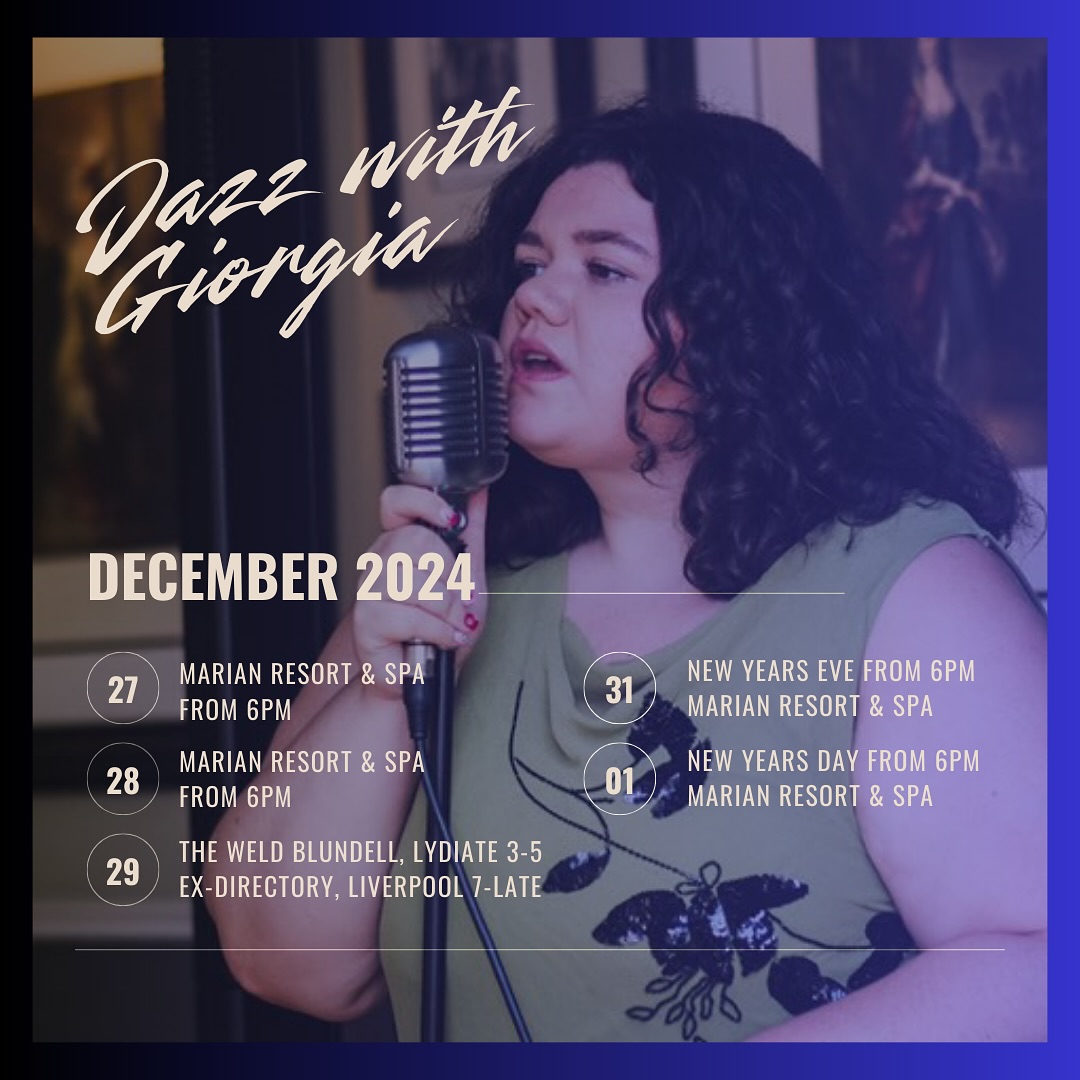 ✨ Festive Cheers & Final Gigs of the Season!✨
Catch me spreading holiday vibes at my last few performances of the year:
🎄 Marian Resort & Spa Restaurant – Dyserth, Wales @marianresortandspa
🎅 The Weld Blundell (The Wellie) – Lydiate @theweldblundelllydiate
🎁 Ex-Directory – Liverpool @ex_directory
Bring your holiday spirit, and let’s make these festive nights magical! 🎶✨
Follow @jazzwithgiorgia for all the details 💕
#jazzwithgiorgia #whatsonnorthwales #whatsonliverpool #liverpoolgigguide #jazzsinger #ukjazz #jazzmusic #jazzvocalist #vintagesinger #vintagemusic #postmodernjukebox #pmjsinger
