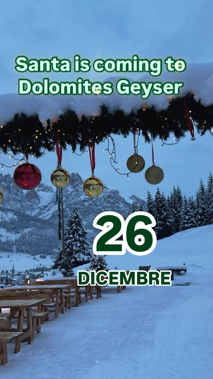 OH OH OH!🎅🏻 ‼️ Breaking Christmas News! ‼️ 👉 Giovedì 26 dicembre 2024 🎄CENA CON SORPRESA!
Un ospite speciale farà visita al Dolomites Geyser!
Un momento da condividere pieno di amore..
Dedicato a tutti i nostri ospiti, piccini in primis ma anche ai grandi.. perché tornare bambini fa bene al cuore! ❤️
p:s: se volete fare una sorpresa ai vostri bambini o commensali e volete fargli recapitare un regalino o pensiero tramite Babbo Natale,
scriveteci nelle note in fase di prenotazione
#dolomitesgeyser #valdifassa #visitvaldifassa #buffaurevaldifassa #santaclaus #buonnatale #sellaronda #dolomites