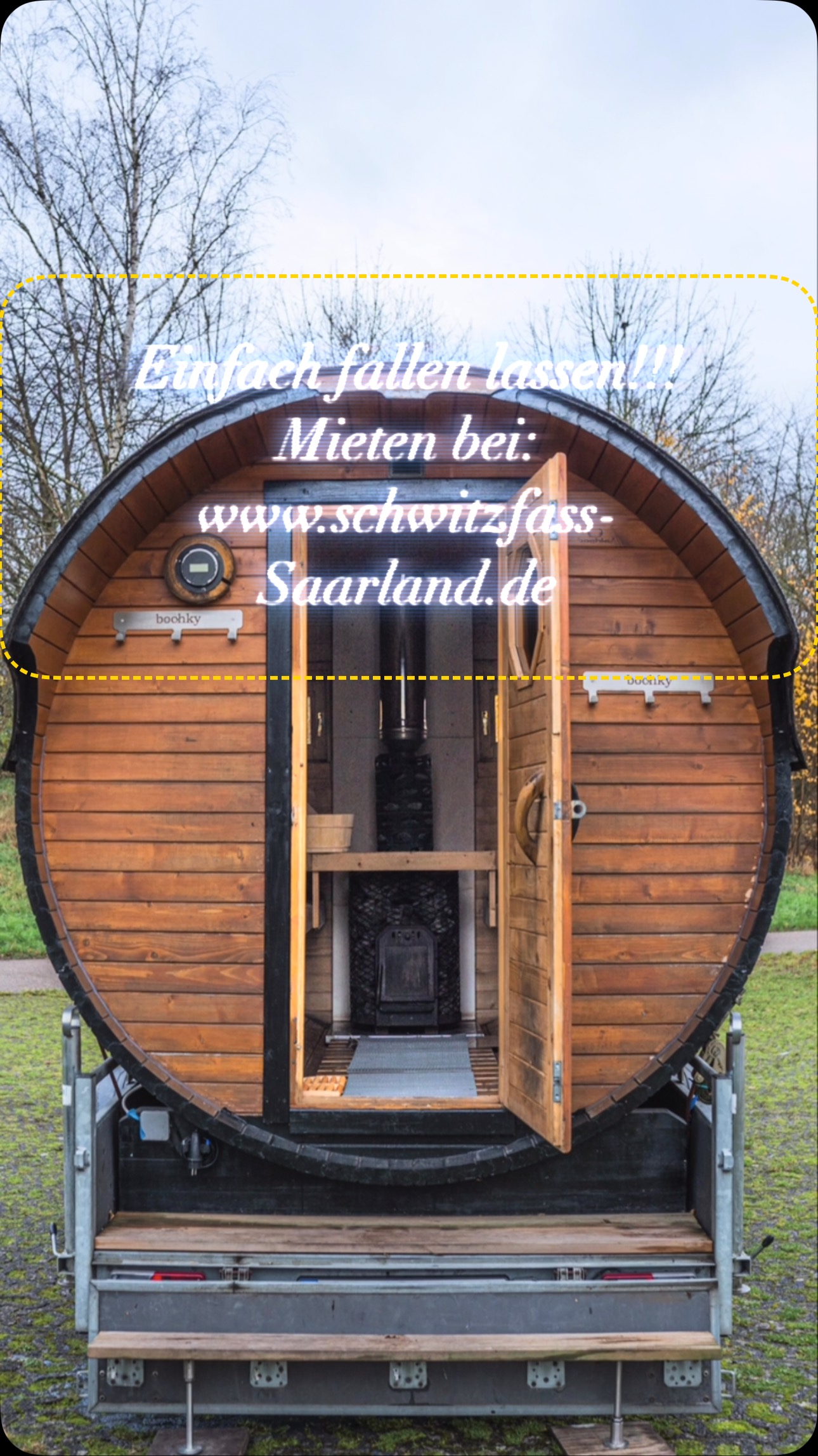 #mieten #sauna #schwitzfasssaarland #auszeit #anhänger #entspannen