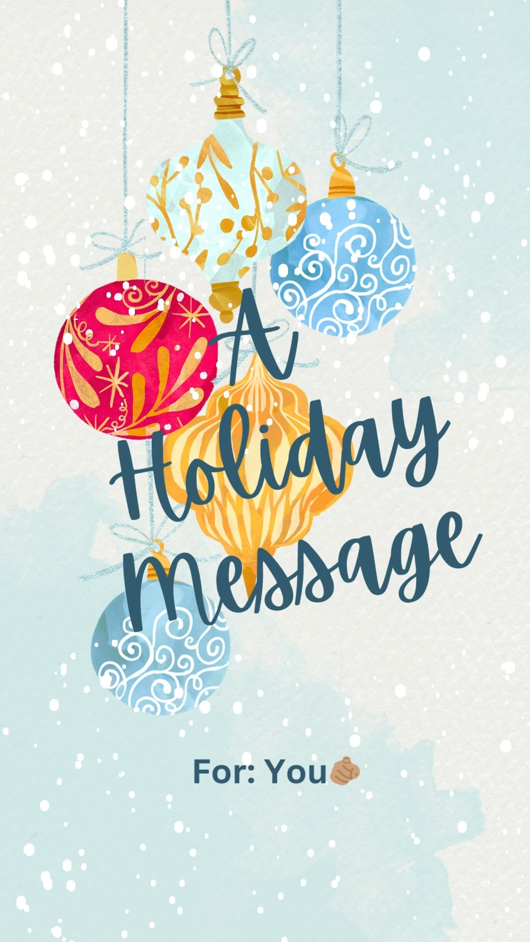 A Holiday Message for YOU!