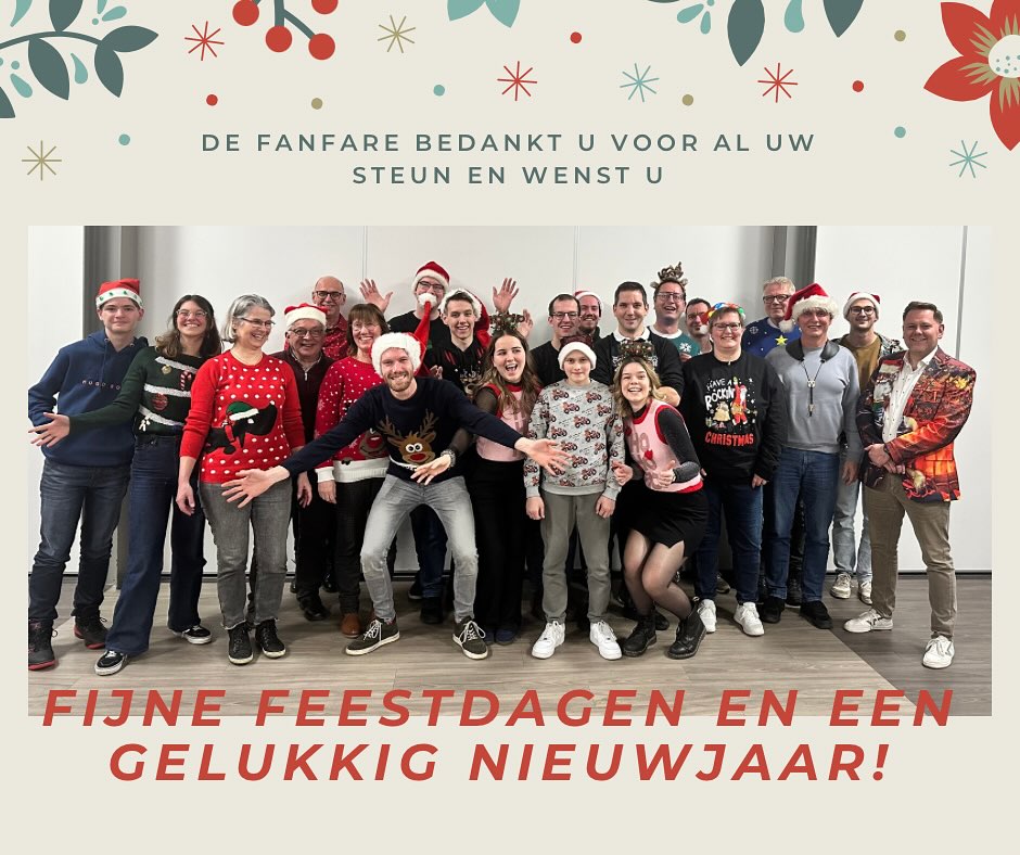 Lieve mensen! Gisteren sloten wij dit jaar af in stijl. De fanfare wilt jullie bedanken voor de steun het afgelopen jaar en wenst jullie hartstikke fijne feestdagen en een gelukkig nieuwjaar! Op naar een muzikaal 2025 🎄🥳