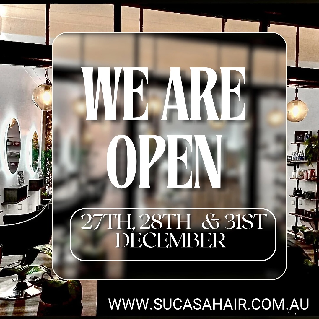 WEARE OPEN !! Only closed on the public holidays. Book an appointment today online at www.sucasahair.com.au/booking
*
*
*
*
#hai #hairdressersofinstagram #hairstyling #haireducation #hairinspo #hairstyle #haircut #hairstylist #haircolour #hairdresser #hairfashion #hairsalon #hairofinstagram #hairinspo #hairstyling #hairinspiration #love #haircolourist #hairdresser #sucasahairartistry #sucasahair #adamstown #newcastlensw #hairdresseradamstown #booknow