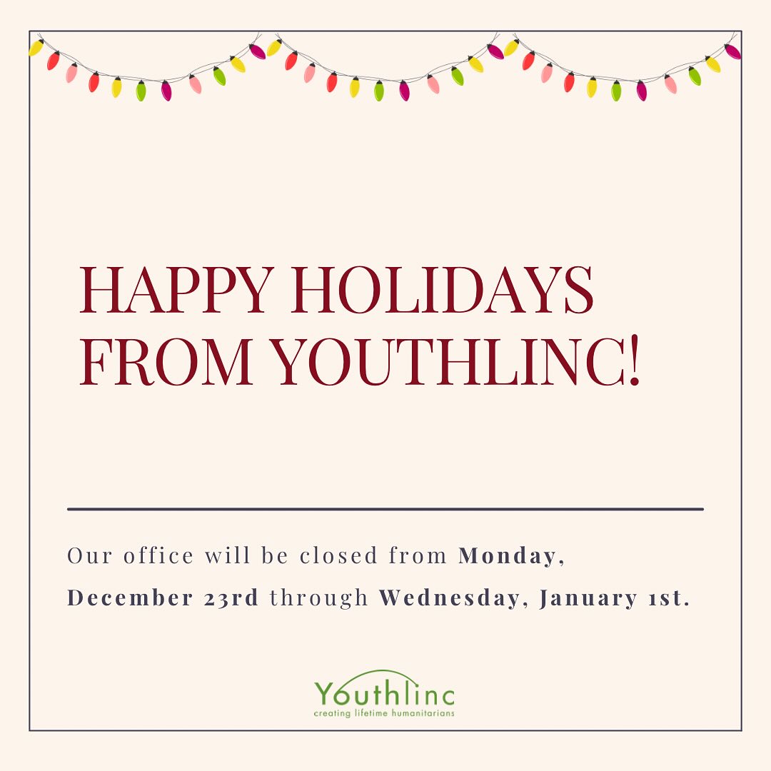 Happy Holidays from Youthlinc! 🎄❤️✨ Wishing you a season filled with joy, love, service, and memorable moments with those who matter most. Here’s to a bright new year ahead!
#HappyHolidays #HappyNewYear #SeasonOfGiving #Youthlinc #ServiceYear25 #Service #LifetimeHumanitarians #Utah