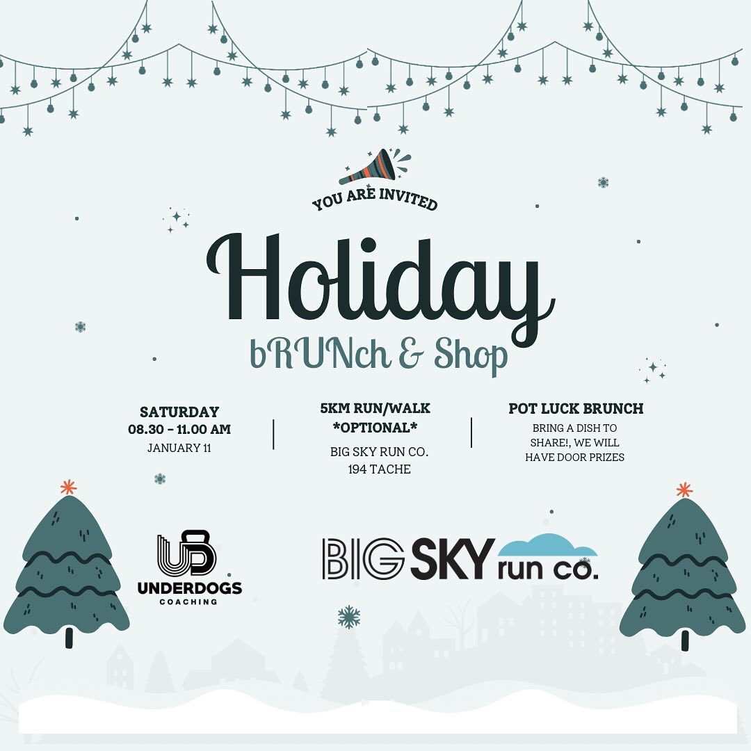 Previous and current Underdogs clients!
We are going to join the amazing folks at @bigskyrunco for our 2024 wrap up party! They host a run club every Saturday from their beautiful store frontâso letâs join them!
No need to runâyou can simply come for the food and the hang out! bRUNch, hang and shop!
Looking forward to see you all.
#bigskyrunco #community #bettertogether #strongertoether