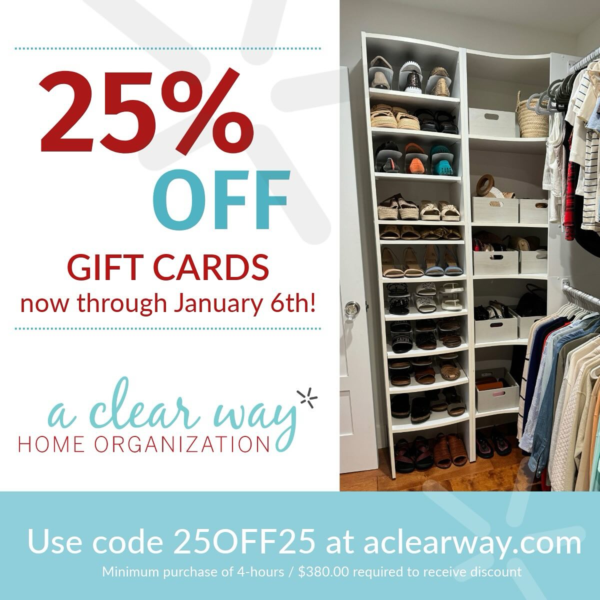 Need a last-minute gift? Ready to get organized in 2025? Head to aclearway.com and grab a discounted gift card through Jan 6!