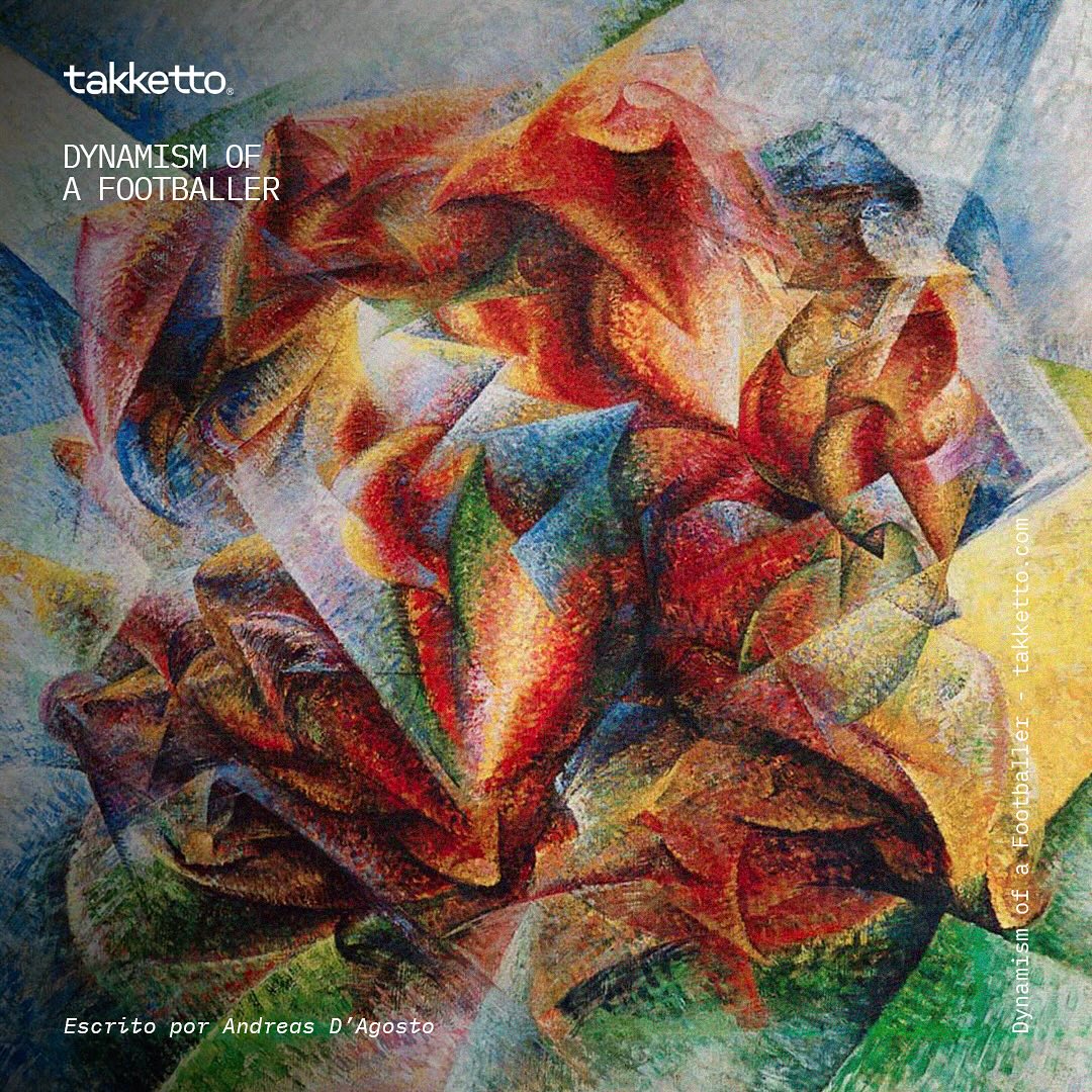 The Futurist movement proposed itself as the Nietzschean hammer of the Italian art world.
Those fervent young people who signed the technical manifesto understood that the immense technical revolution of the early 1900s required an aesthetic counterpart that matched its grandeur. Their astonishing present deserved, even more than the past, an altar where it could be revered. The miracles of contemporary life were expressed in incessant motion, lightning-fast speed, and the disintegration of matter stretched between light and darkness. Even the very conception of the human body found a new interpretation.
To express this belief, Umberto Boccioni chose to represent precisely a footballer in action. Football perfectly encapsulated the manifesto’s ideals, presenting itself as the quintessential modern sport. “Dynamism of a Footballer”, now housed at the MoMA in New York, deconstructs and reconstructs the figure of an individual disintegrated by the swiftness of the footballing gesture. At the immutable center, only the calf remains, the sole constant in the act of play. Every action revolves around it, inevitably captured by flashes of light.
What is matter? What is gesture? Boccioni seems to intuit what quantum physics had only just begun to demonstrate: light has both a particle and a wave nature. The matter of the body, in the act of motion, blends with it and assumes its properties, becoming a place of modern complexity. Reality is no longer the obvious presence of the here and now merely perceivable through the senses; it is a dynamic world, of which our perception is an intrinsic part.
The colors are clearly distinguishable and yet blurred: the green of the field, the blue of the sky, the yellow of the light, and finally, the red of the motion; united in the impression of an individualizing totality. Boccioni’s work is an undeniable masterpiece that owes as much to football as it does to its brilliant artist.
Written by Andreas D’Agosto @5tar3oy
#umbertoboccioni #art&football #moma #footballhistory #art #footballart #takketto