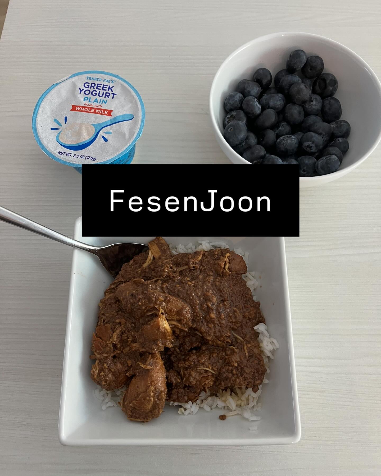 #marriedapersian ❤️and great cook! Lovin’ me some FesenJoon, yogurt and blueberries