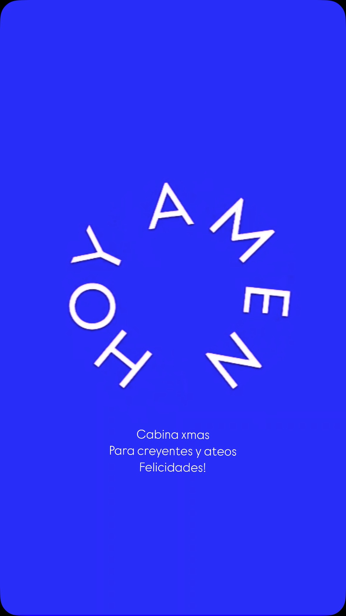 Cabina xmas / Para creyentes y ateos / Felicidades!