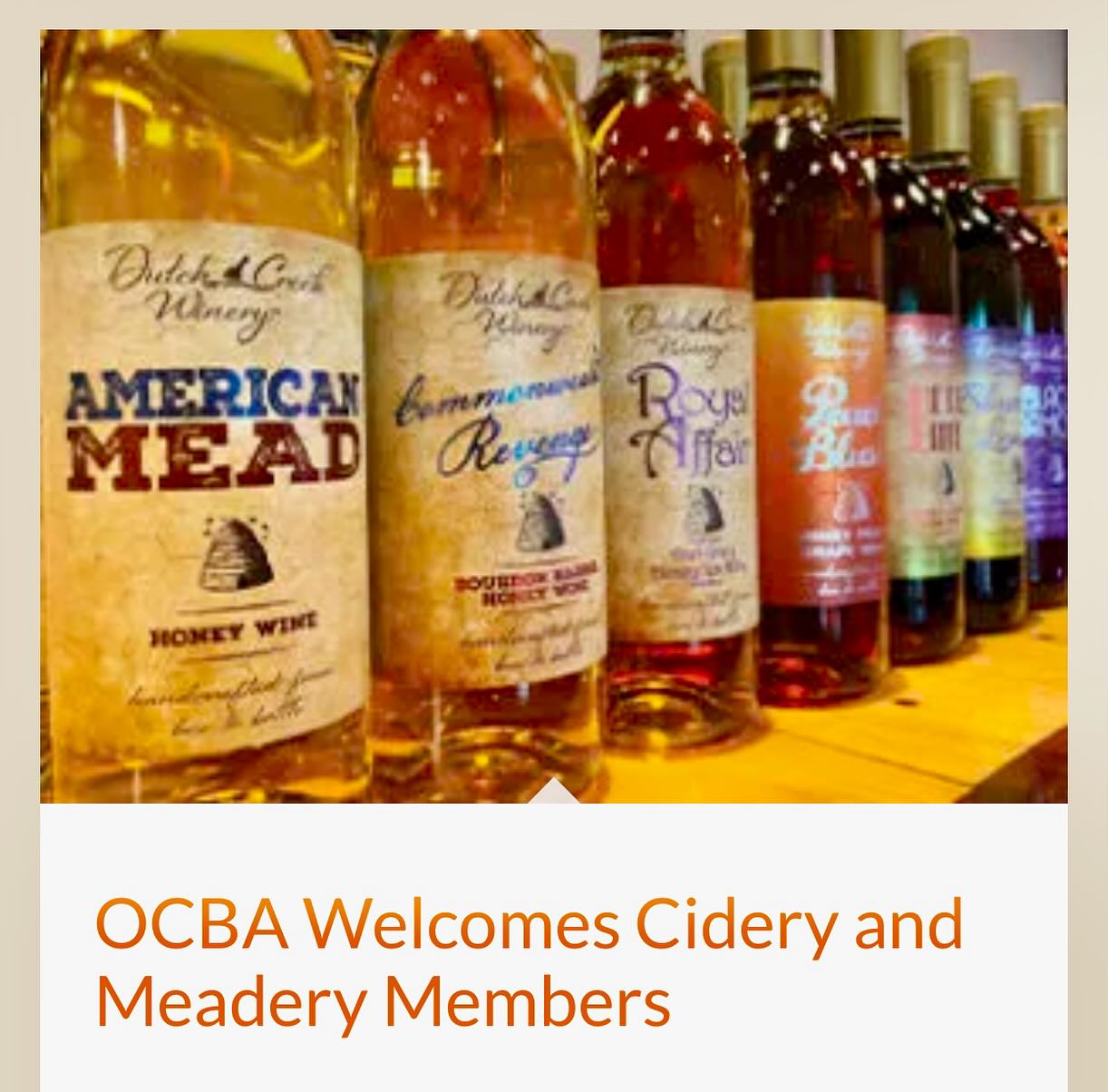 OCBA Welcomes Cidery and Meadery Members!!
We are excited to be members of Ohio Craft Brewers Association.
#DCW #dutchcreekwinery #ohiocraftbrewersassociation #visitathenscounty #visitathenscountyohio #visitathensohio #drinklocal #honeywine #mead #hardcider #baronsselecthardcider #614columbus #614eats #ohiocider #ohiobrewweek #ouohyeah #ohiofindithere #cbusfoodscene #ohiowineries