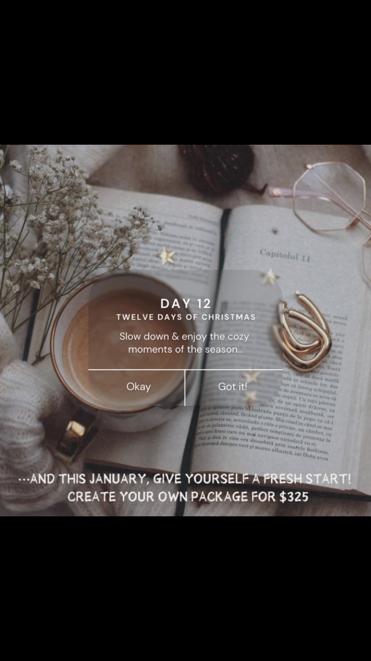 Day 12
⭐️Choose Your Own Package – Pick 3 for $325⭐️
For the first time ever, we’re offering a Pick Your Own Package! We all know it takes a personalized approach to truly feel your best, and that’s why you can now choose 3 60-minute sessions* from our top therapies.
Pick from:
• Chiropractic
• Myofascial Release
• Lymphatic Drainage
• Acupuncture
• *90-minute Massage
• Fascial Reflexology
This package is only good for 3 months because we want you to prioritize your wellness! To get the most benefit from these services, they should be coupled together to support your healing journey.
Create the perfect combination to fit your needs and start feeling your best in 2025! This offer will be available to purchase for the next 12 days ✨