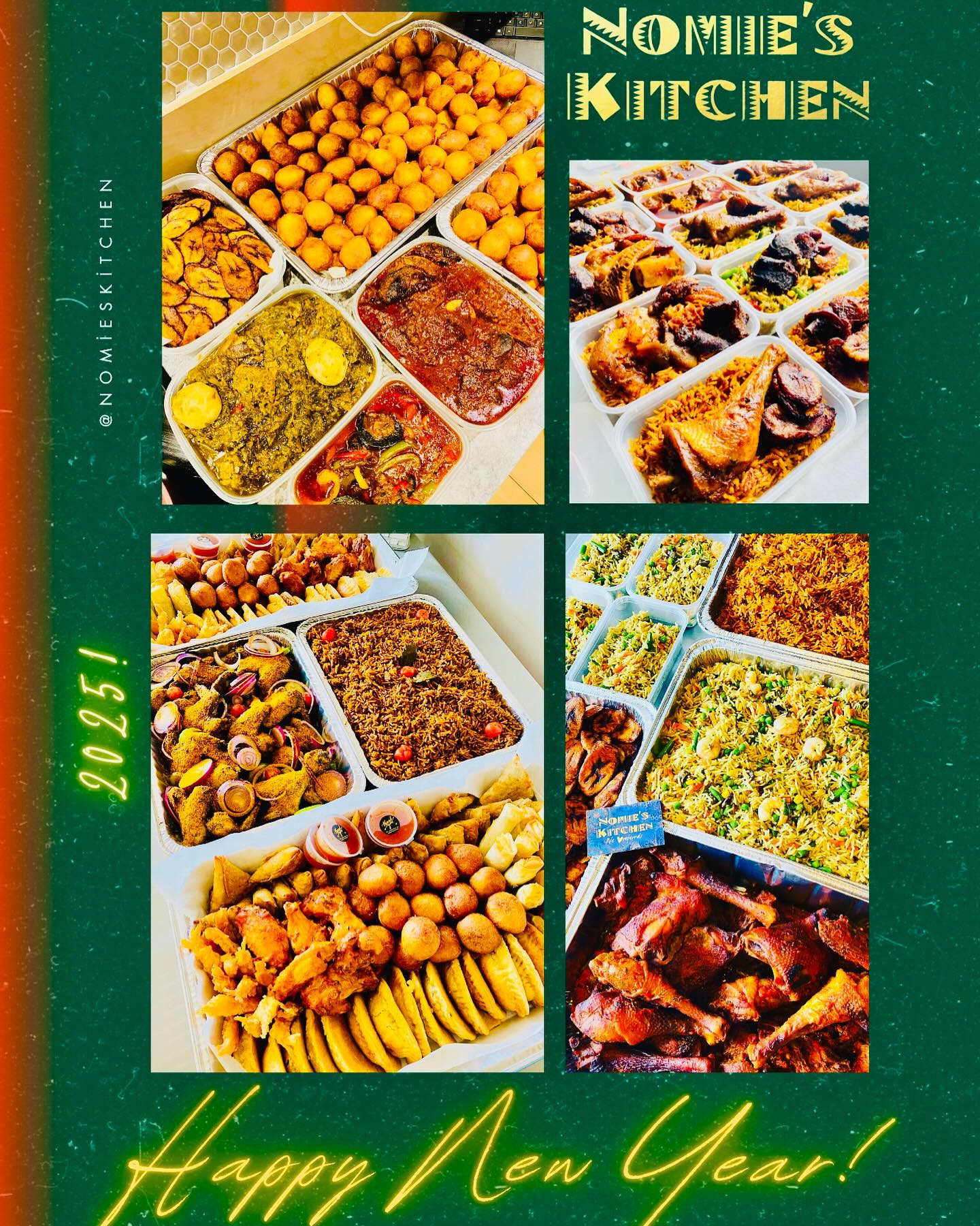 ✨ Happy New Year from Nomie’s Kitchen! ✨
As we step into 2025, we want to express our heartfelt gratitude to each and every one of you for your unwavering support, trust, and love throughout the year. Your loyalty has fueled our passion for creating delicious and memorable meals for every occasion.
Here’s to more flavorful moments, shared joy, and abundant blessings in the new year. Thank you for being part of our journey.
Cheers to 2025! 🥂 Let’s make it even more delicious together!
With love,
Nomie’s Kitchen 💚
#HappyNewYear #Gratitude #NomiesKitchen #2025