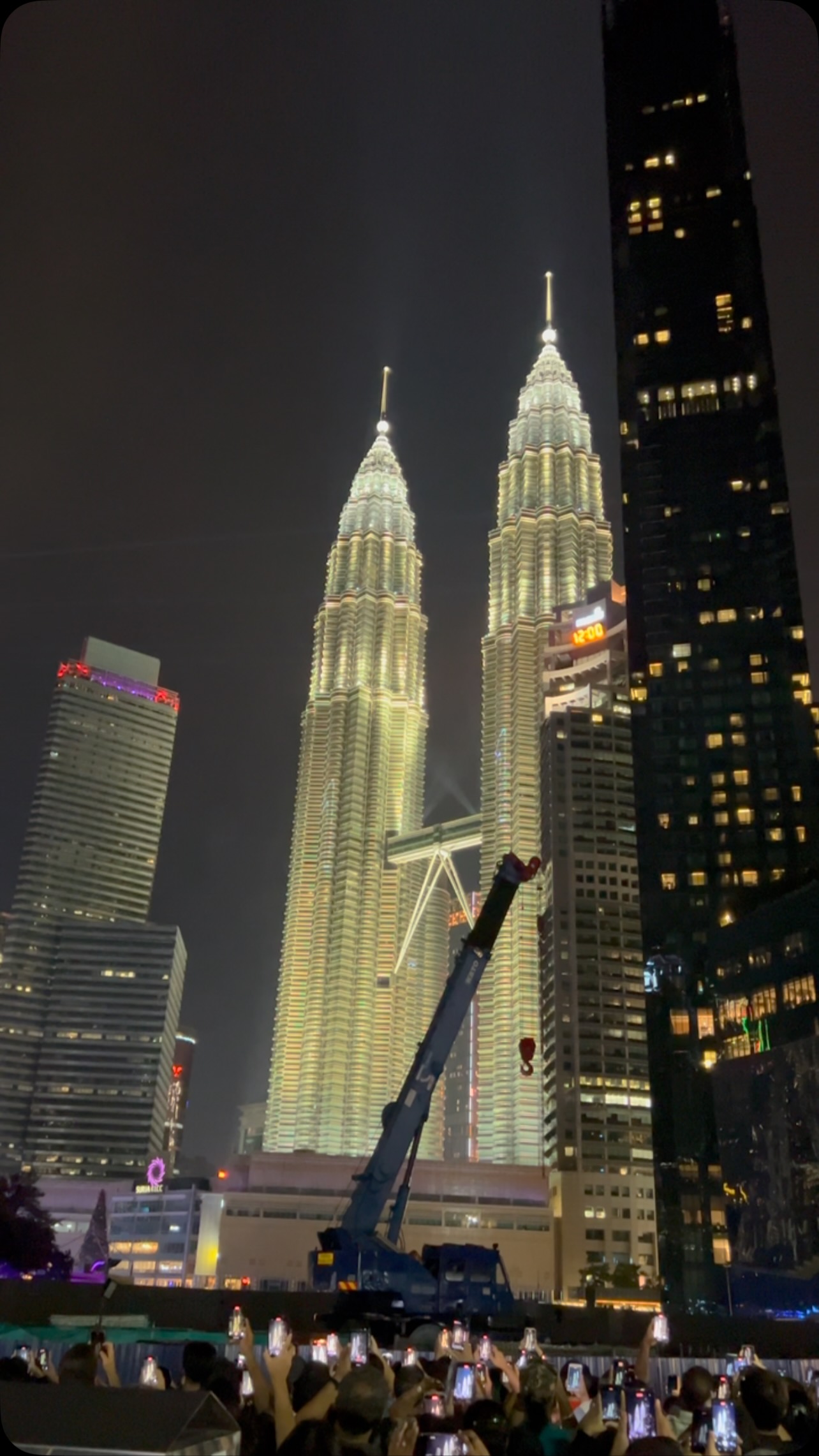New tear’s countdown in Kuala Lumpur Malaysia in front of Petronas towers