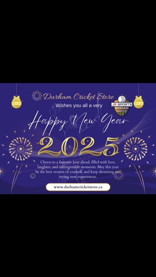 Wishing you all a year filled with joy, success, and unforgettable cricketing moments. Let's make 2025 a fantastic year for cricket! 🏏🎉
#HappyNewYear2025 #NewYear #Cricket #JRSports #DurhamCricket #TeamJRSports #NewBeginnings #CricketSeason #2025Goals #CheersToCricket #cricketfamily #whitbycricket #durhamcricketstore #cricketontario #ontario #cricketlover