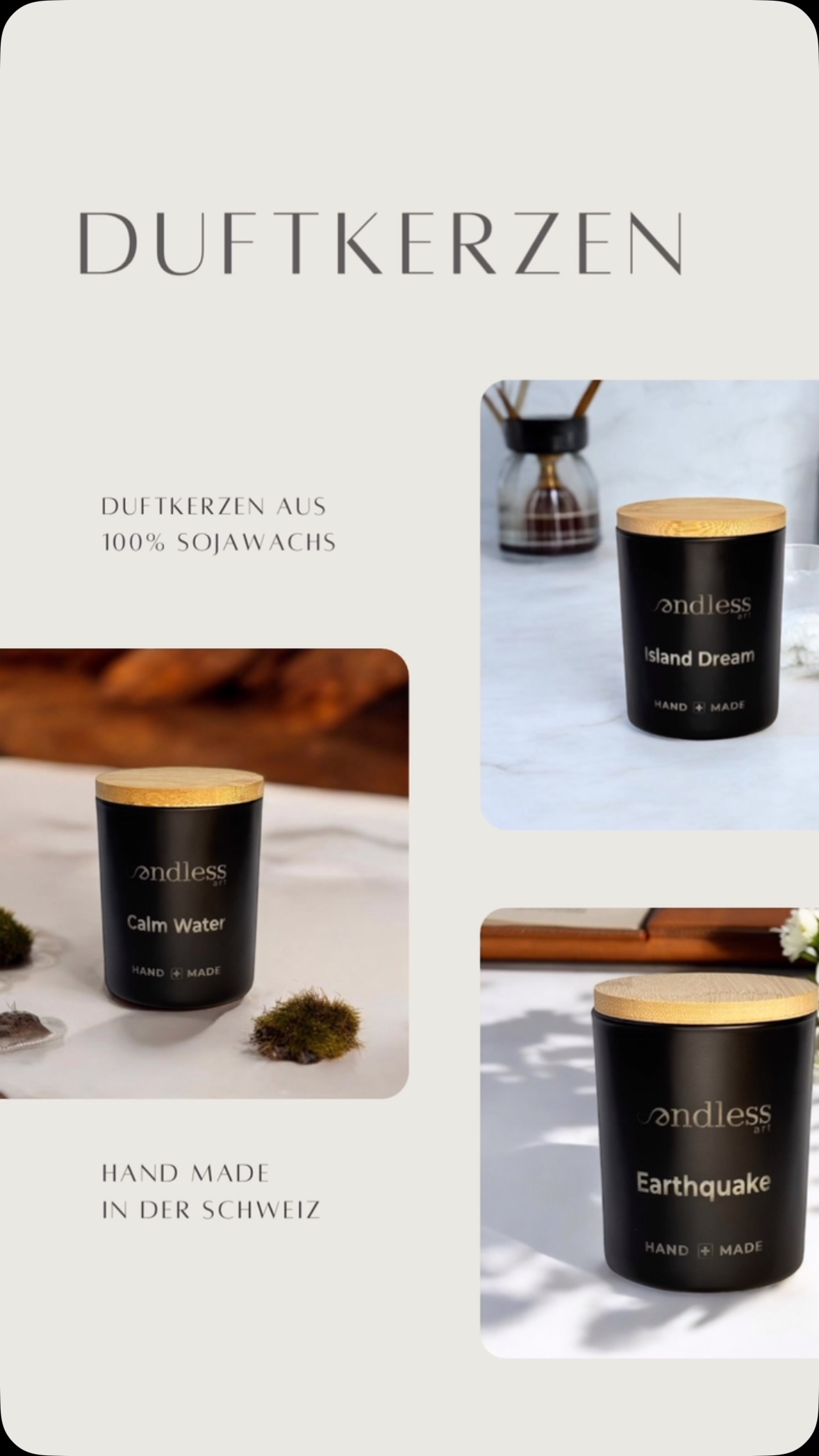 Duftkerzen und Raumdüfte handgefertigt in der Schweiz. Mit viel Liebe und bester Auswahl an Düften in Appenzell Ausserrhoden hergestellt. Entdecke Duftkerzen aus 100% Sojawachs und Raumdüfte die 3x länger als herkömliche Düfte halten. Dank natürlichem Öl als Basis findet kein ungewünschtes Verdunsten statt und ist nicht brennbar.
🇨🇭schau rein: www.endless-art.ch🇨🇭
#duftkerzen #home #handmade #raumduft #geschenkideen #suisse #cosyhome #kerzen #swissmade #düfte