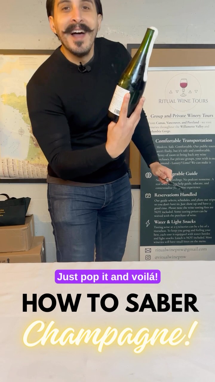 How To Saber A Bottle of Champagne!
Happy New Years everyone! May you drink well in 2025!
#newyear #newyears #newyearseve #winelover #winetasting #wineaddict #ritualwinepnw #oregonwine #camas #winetour #winelover #camaswashington #winelife #pdx #portlandoregon #champagne #sparklingwine