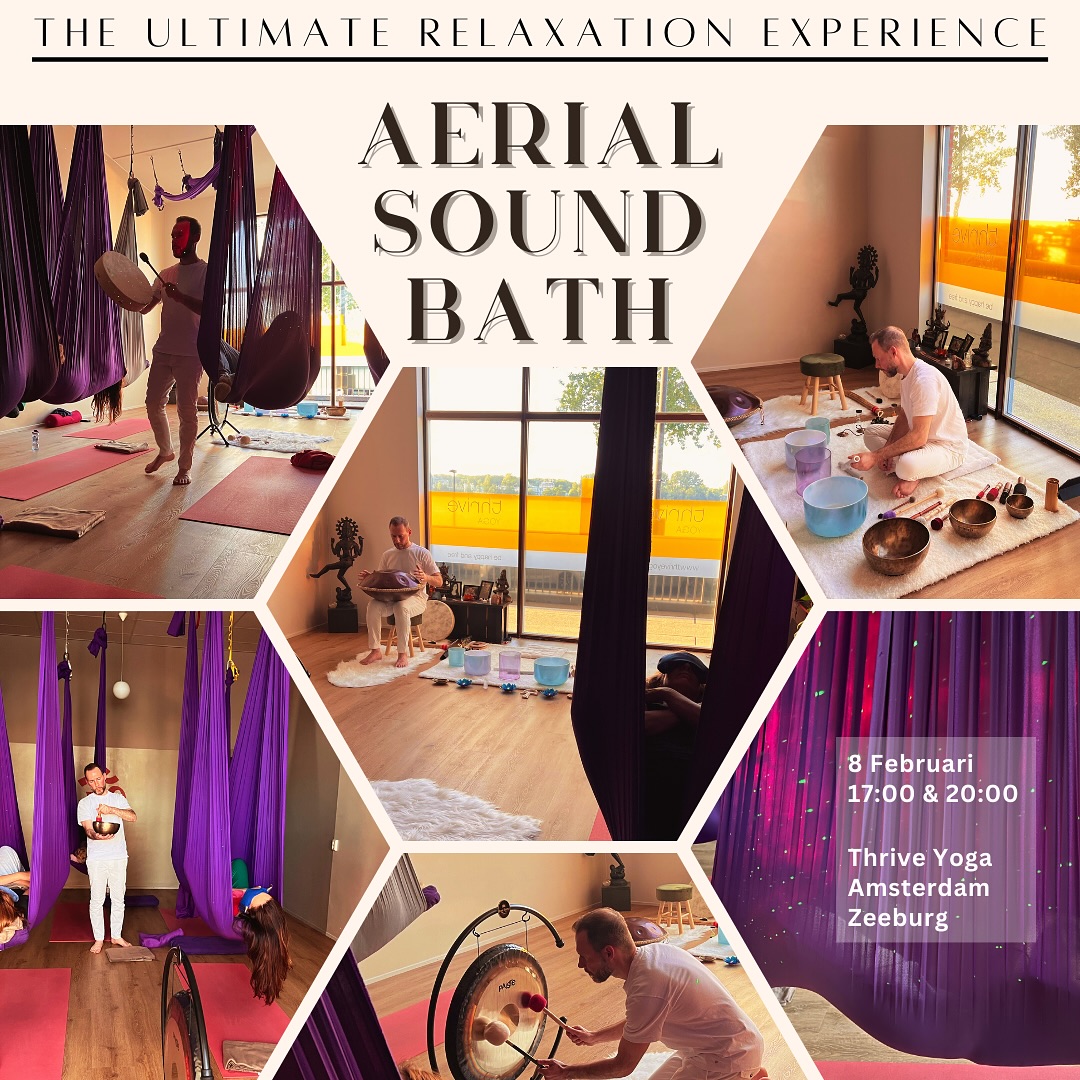 We zijn weer terug met de Aerial Sound bath!
Na de vorige uitverkochte sessie bieden we nu 2 sessies achter elkaar aan. Boek snel jouw plekje!
Gun jezelf ultieme ontspanning tijdens een magische klankreis waarbij je wordt gedragen in de lucht ✨🪽🎶
Bij een Aerial Sound Bath mag je je laten dragen door hangmatten en een uniek gevoel van ontspanning ervaren waarin tijd, ruimte en zwaartekracht niet meer bestaan. Neem plaats in jouw eigen cocoon waar je in een meditatieve staat wordt geleid om te ontspannen, los te laten en te healen. De Aerial Sound Bath is een unieke ervaring waarbij de klanken van alle kanten door de ruimte heen worden ervaren.
Er wordt een veilige ruimte gecreëerd waar je kunt genieten van de helende klanken van Alchemy Crystal Singing Bowls gemaakt van puur kwartskristal vermengd met de beste edelstenen en edele metalen die specifieke genezende eigenschappen bevatten. Deze worden gecombineerd met Tibetaanse schalen, Handpan, Gong en veel meer instrumenten.
Bij het ontvangen van een klankbad word je begeleid van Beta/Gamma-hersengolven (wakkere, actieve staat) naar Theta/Delta-hersengolven (ontspannen, slaap staat). Hierdoor kunnen je lichaam en geest de spanning en emoties loslaten die jou tegenhouden. Omdat ons lichaam voor bijna 75% uit water bestaat en daardoor een uitstekende geleider is voor geluidstrillingen, zullen deze geluiden je begeleiden naar datgene wat op dat moment voor jou nodig is.
Voordelen van een Sound Bath:
Ervaar rust in je lichaam
Verlaagt stress, angst, depressie, spanning en pijn
Activeert zelfgenezing in het lichaam
Verwijdert emotionele blokkades
Verdiept de verbinding met je intuïtie
Verhoogt het bewustzijn en de mentale helderheid
Details:
Zaterdag 8 februari
Sessie 1 17:00 - 18:30
Sessie 2 20:00 - 21:30
Thrive Yoga - Studio Zeeburg (deur open 10 min van tevoren)
Beperkte plaatsen!
Prijs € 35 (€ 30 Thrive leden)
Deze sessie wordt ondersteund door Jo, de Aerial specialist bij Thrive Yoga. Met haar achtergrond in aerial yoga en acrobatics begeleidt zij je bij het vinden van de meest comfortabele ligpositie in de hangmat.
#Aerial #Floating #SoundBath #KlankBad #Klankschalen