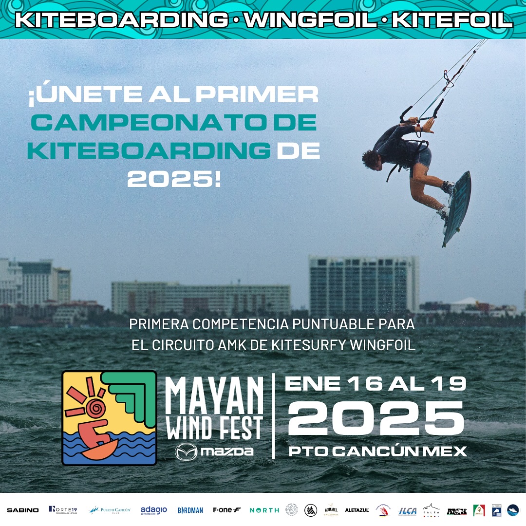 Compite en el primer campeonato de kiteboarding del año, una parada clave del circuito AMK de kitesurf y wingfoil, y mide tu habilidad en las diferentes categorías:
• Jump Off Contest
• Old school/Big Air
• Freestyle/New School
🌟 ¡Sé parte de esta experiencia única! Inscríbete ahora y marca el inicio de un año lleno de victorias.
🔗 Registro abierto aquí: www.mayanwindfest.com
#MayanWindFest #KiteboardingMexico #PuertoCancun