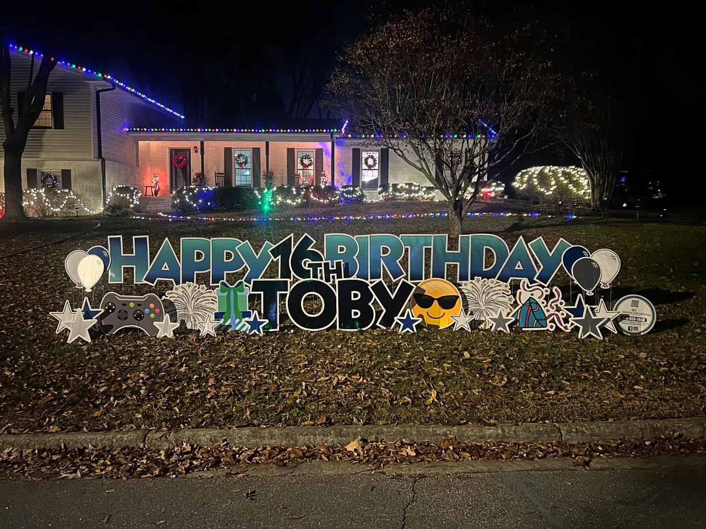 Our first signs of the new year! Can’t wait to see what celebrations we get to be a part of in 2025! #CYG #georgiayardcards #ombreblue #hbd