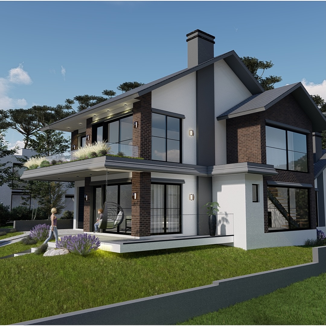 Este projeto de residência de dois andares foi cuidadosamente planejado para oferecer uma conexão única com o entorno natural. Com pilares de pedra que sustentam a estrutura e amplas janelas e aberturas de vidro, a casa integra-se harmoniosamente ao jardim e ao paisagismo externo.
A sacada no segundo piso e o jardim superior criam um ambiente perfeito para relaxamento e contemplação. A fachada branca confere elegância atemporal ao design, que combina sofisticação e funcionalidade.
🏡 Interessado em projetar sua casa conosco? Solicite seu orçamento personalizado hoje mesmo!
📩 Entre em contato para mais informações.