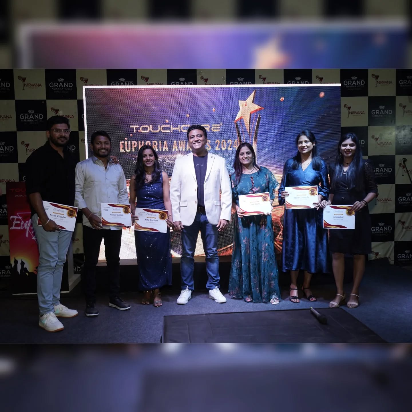 At Euphoria 2024, we took a moment to celebrate the incredible loyalty and dedication of our team members who have been an integral part of Touchcore Systems for over five years. Their consistent efforts, hard work, and commitment have been the backbone of our success.
Here’s to our amazing teammates:
Gital Mane – 𝟴 𝘆𝗲𝗮𝗿𝘀
Sangram Dongare – 𝟴 𝘆𝗲𝗮𝗿𝘀
Asha Darekar – 𝟳 𝘆𝗲𝗮𝗿𝘀
Arti Jadhav – 𝟳 𝘆𝗲𝗮𝗿𝘀
Akshay Sangale – 𝟱 𝘆𝗲𝗮𝗿𝘀
Ketan Killedar – 𝟱 𝘆𝗲𝗮𝗿𝘀
Shruti Dabhade – 𝟱 𝘆𝗲𝗮𝗿𝘀
Your contributions have shaped our journey and inspired the entire team to strive for excellence. Congratulations on this incredible milestone! and Thank you for being such an essential part of the Touchcore family. 🌟
Here's to many more years of success and growth together. 🎉