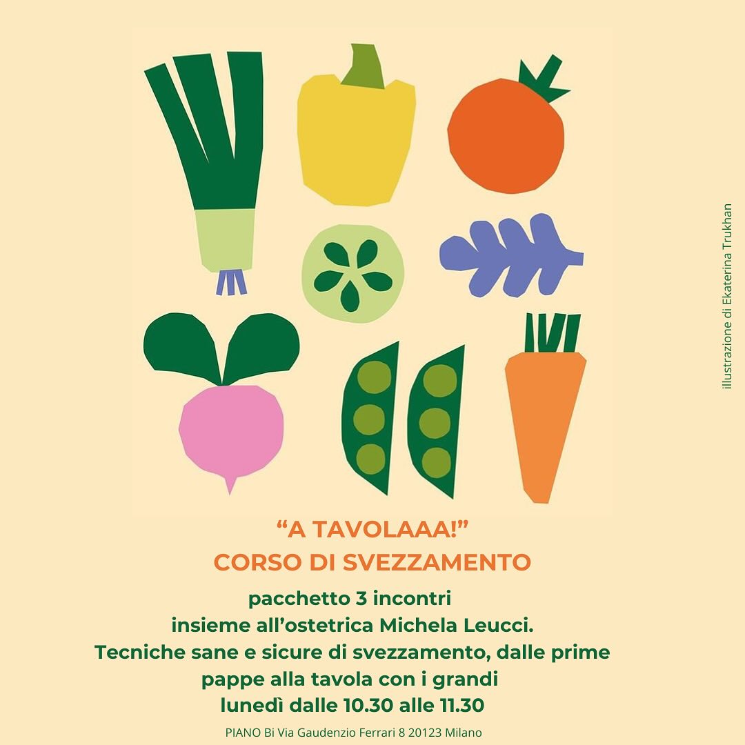 Inauguriamo l’anno nuovo con un bellissimo corso dedicato allo svezzamento ✨🥦🥕
Insieme alla nostra ostetrica @mi.chel.a impareremo tecniche sane e sicure di svezzamento, dalle prime pappe alla tavola con i grandi!
Si comincia lunedì 13 gennaio, per info e prenotazioni scrivi a info.pianobi@gmail.com 🤍