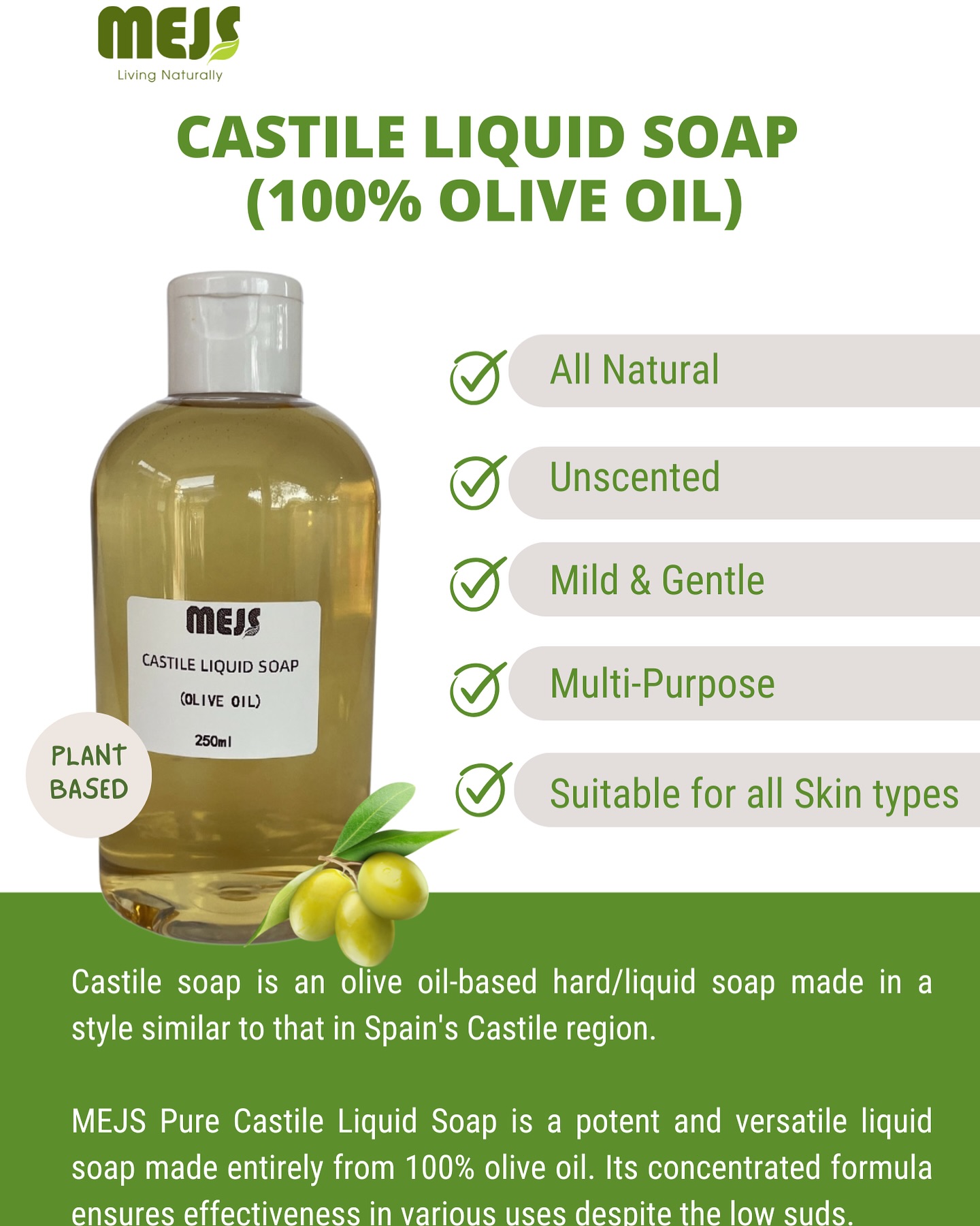 Available 🧼 .
- 💯 plant based liquid soap
- Mildly cleanses, thus less lather
P.S.: For more lather kindly try the one with coconut & Baobab oil 🙂
Sizes: 250ml @ghc95, 500ml @ghc140, 1L @ghc250
Type: Unscented
Website: www.mejsnaturals.com
📍: North Kaneshie Swanlake CPP junction.
📱/WhatsApp: 0540239747
#soapmaker, #beauty, #vegan, #smallbusiness, #handmadesoaps, #oliveoilskincare, #handcrafted #naturalsoap #plantbasedsoap #castileliquidsoap #castilesoap #mejs #mejsnaturals #accraghana🇬🇭