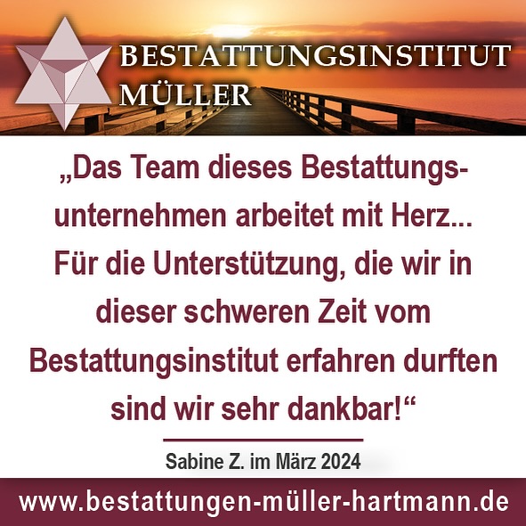 #danke für die tolle #bewertung !!! 🙏 Für einfühlsamen Beistand im Trauerfall … 🌿 Wir sind 24 Stunden in #donaueschingen für Sie da ! Ihr Bestattungsinstitut Müller .. #24h #soforthilfe #durchgehendonline #immererreichbar #erdbestattung #feuerbestattung #seebestattung #beistand #trauerfeier #bestattungsvorsorge #überführung #bestattungsinstitut #donaueschingen #bräunlingen #baddürrheim #kundenfeedback #rezension #googlerezensionen #googlebewertung #bewertung #kundenbewertung #5sterne www.Bestattungen-müller-hartmann.de @alle